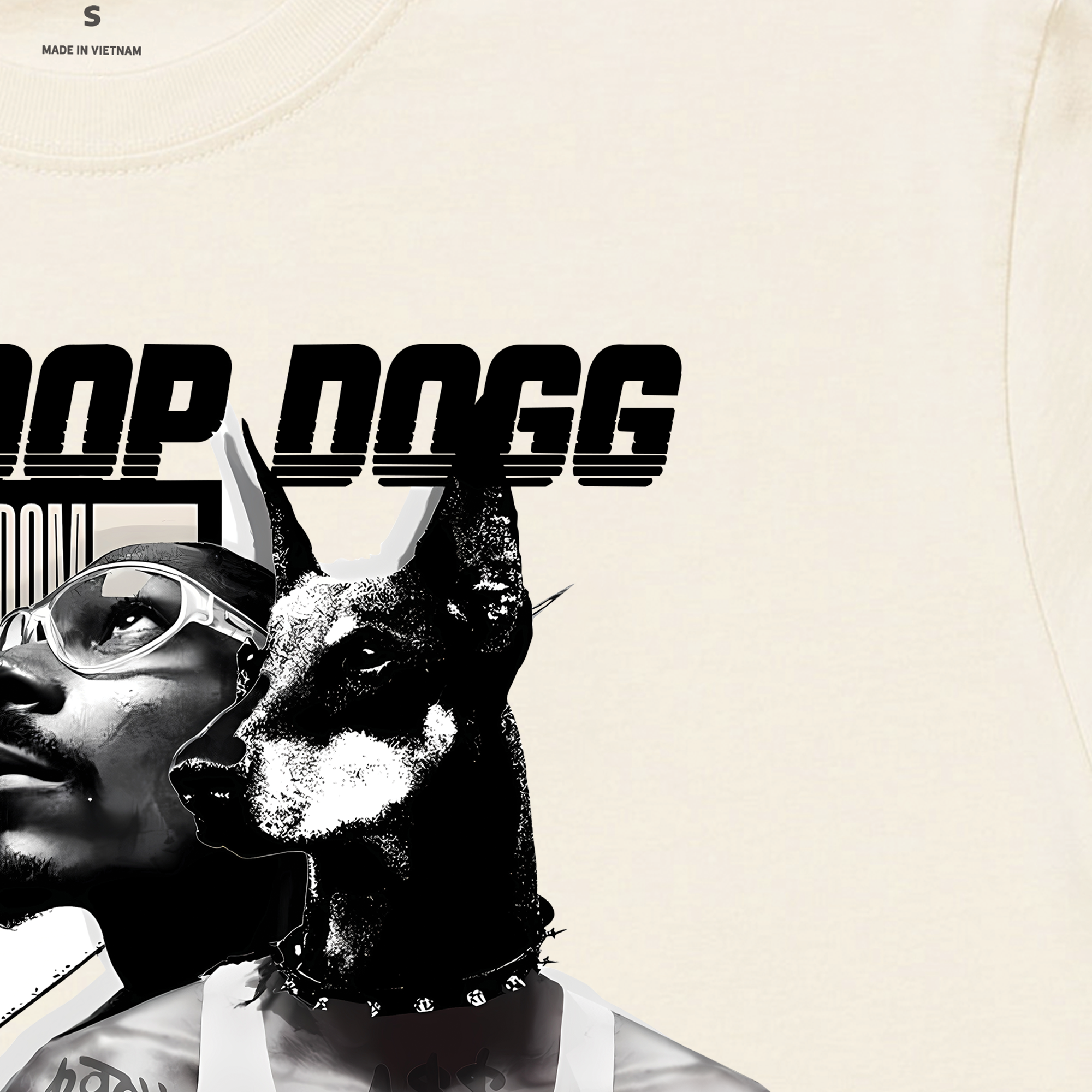 Áo Thun Oversize Rapper Black And White Snoop Dog