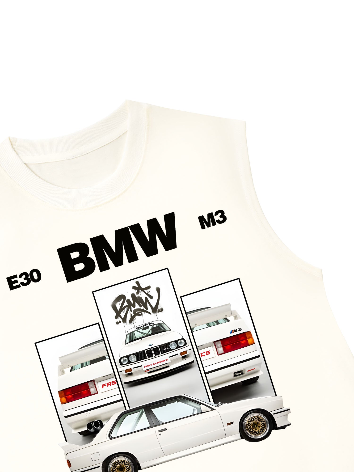 Áo Ba Lỗ Relaxed Fit BMW E30 M3 White