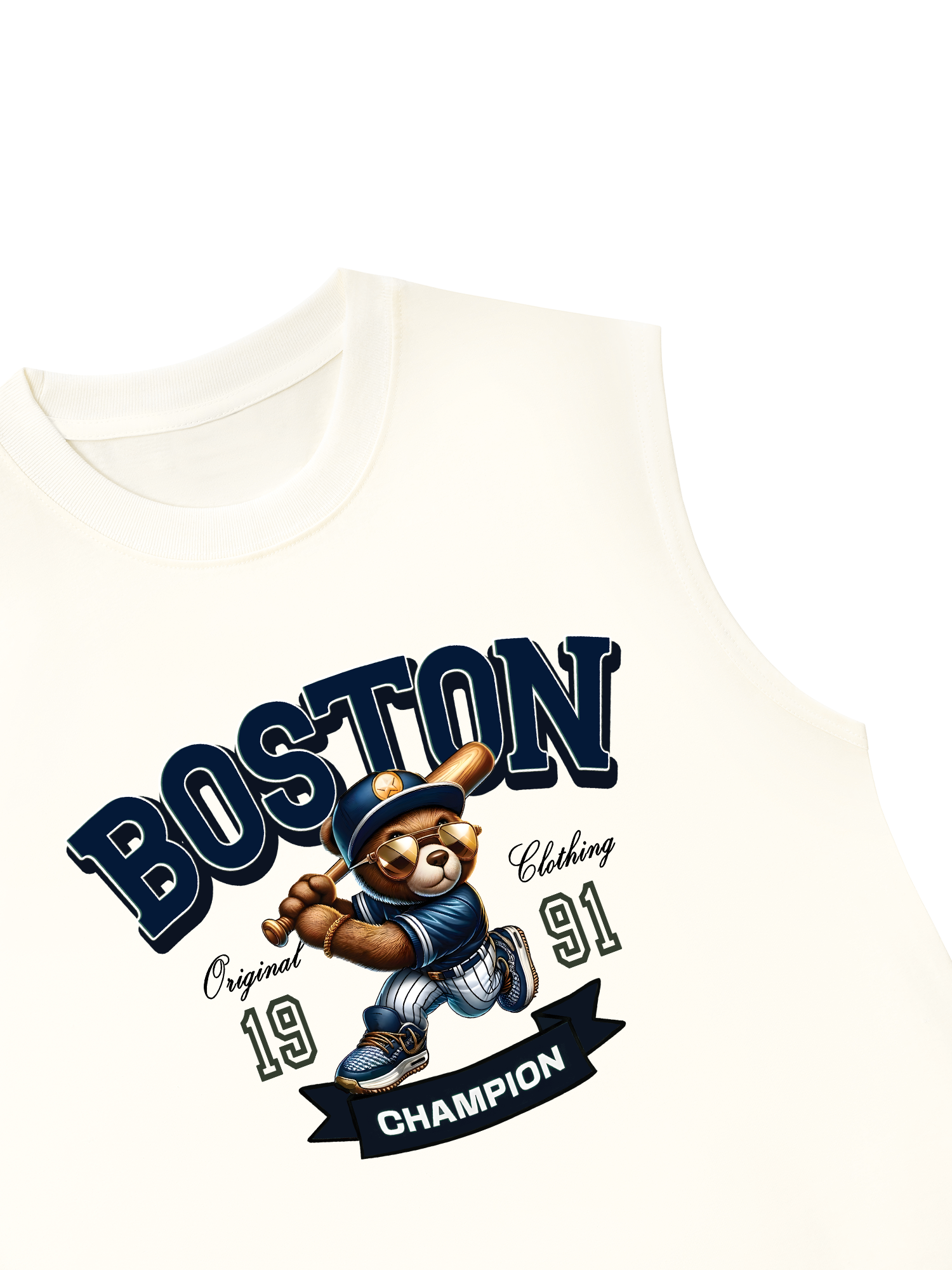 Áo Ba Lỗ Relaxed Fit Baseball Boston Teddy