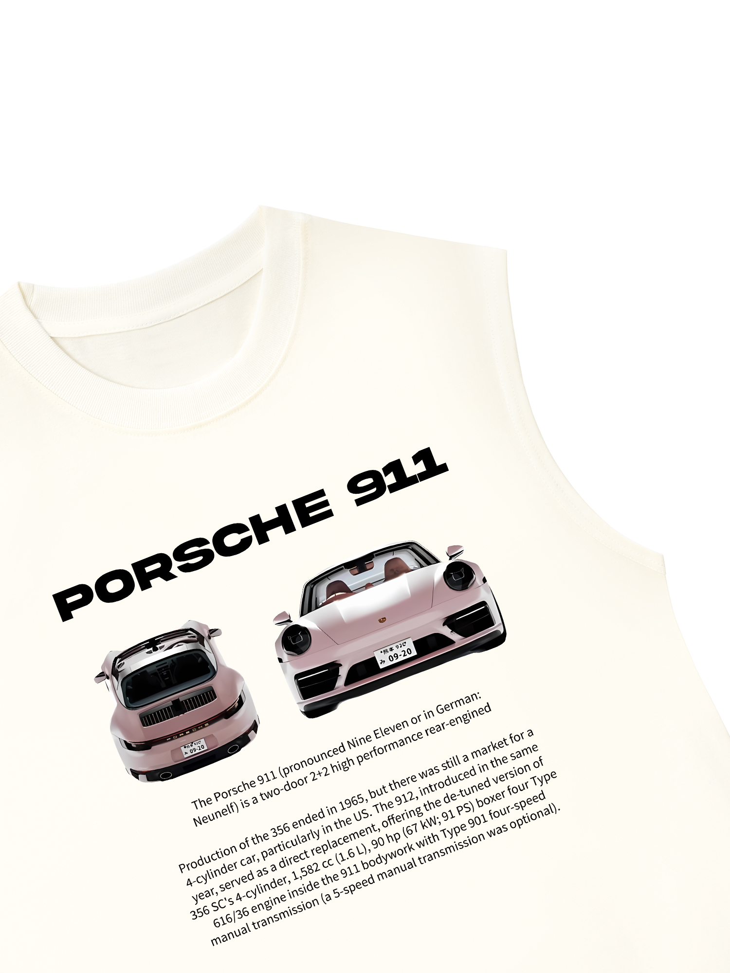 Áo Ba Lỗ Relaxed Fit Porsche 911 Pear Pink