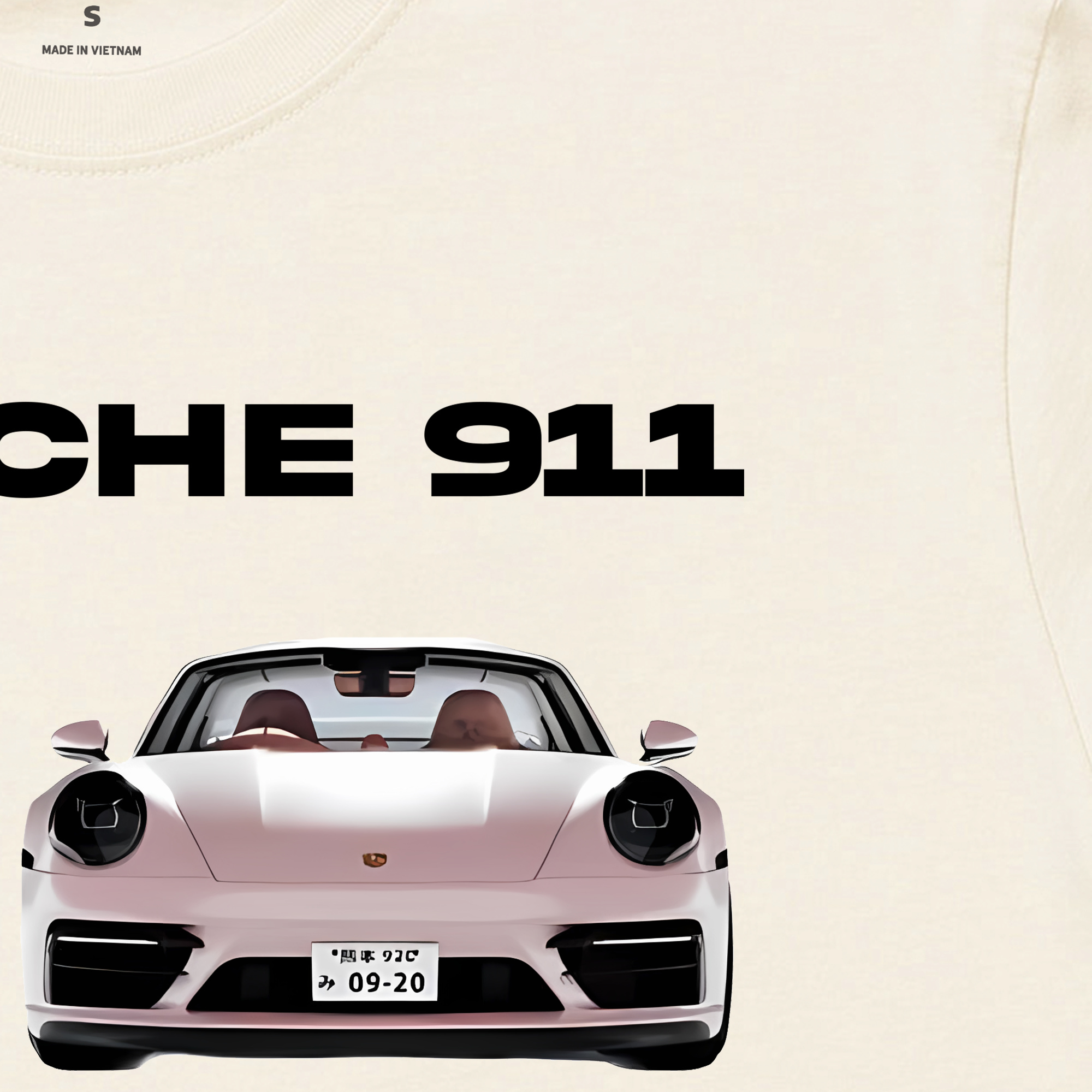 Áo Thun Oversize Porsche 911 Pear Pink