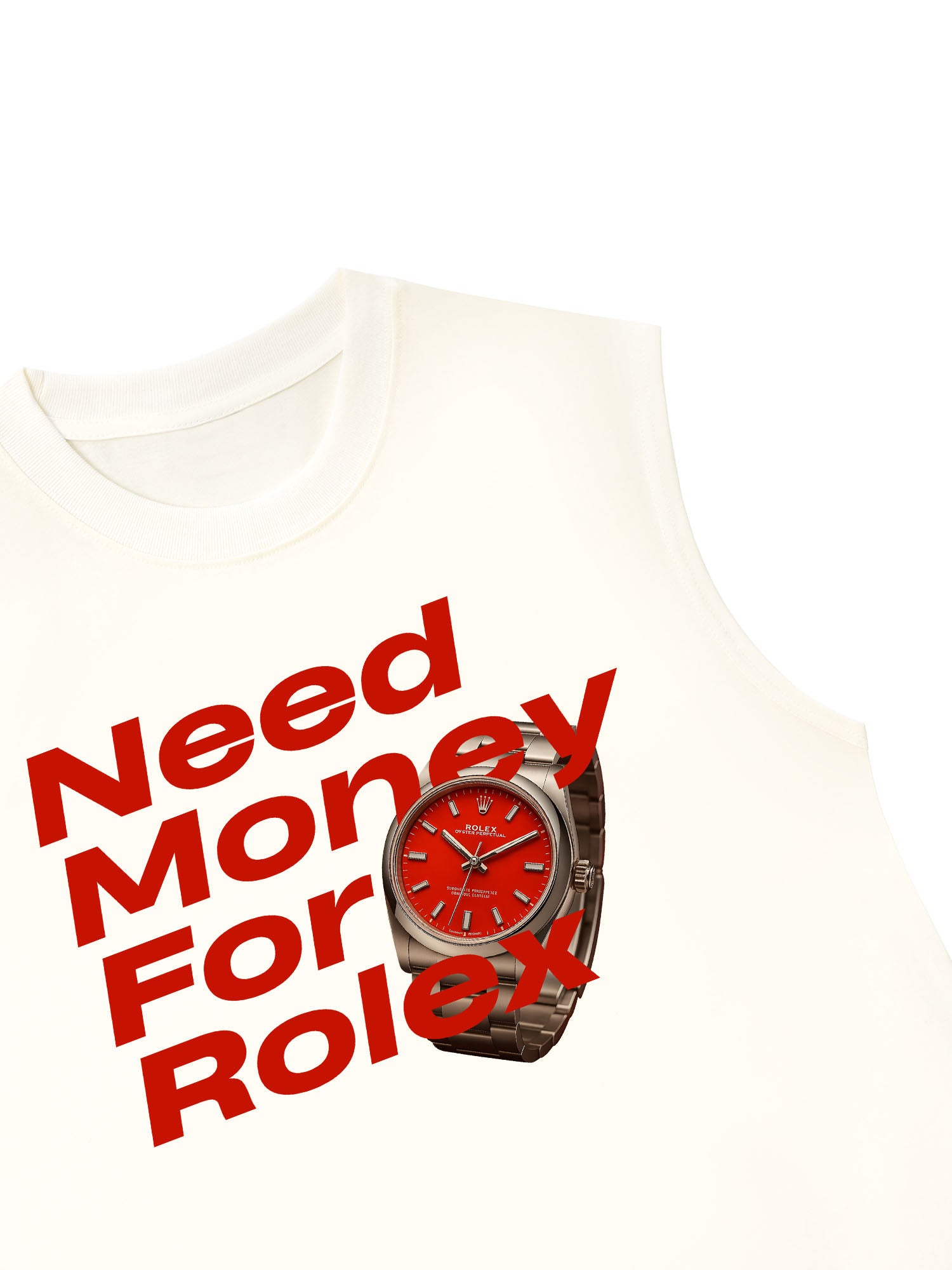 Áo Ba Lỗ Relaxed Fit Watch Need Money For Rolex