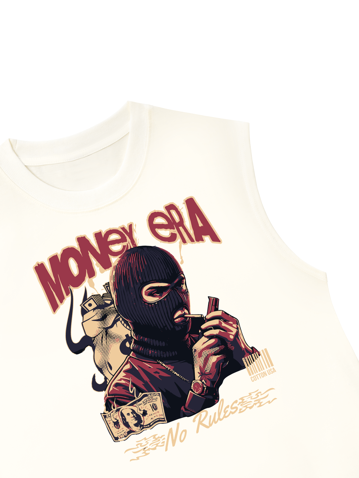 Áo Ba Lỗ Relaxed Fit Money Era No Rules