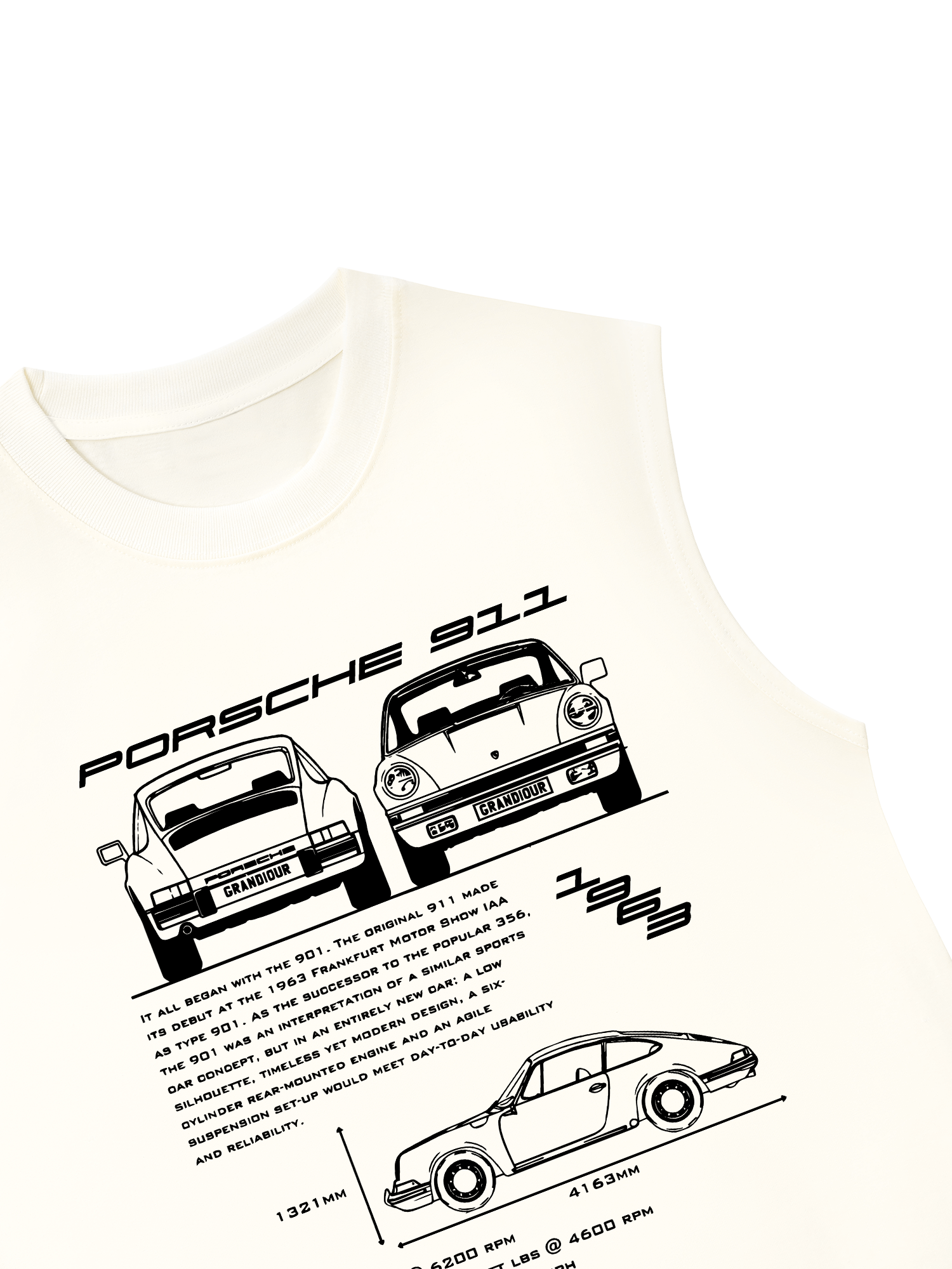 Áo Ba Lỗ Relaxed Fit Porsche 911 Blueprint