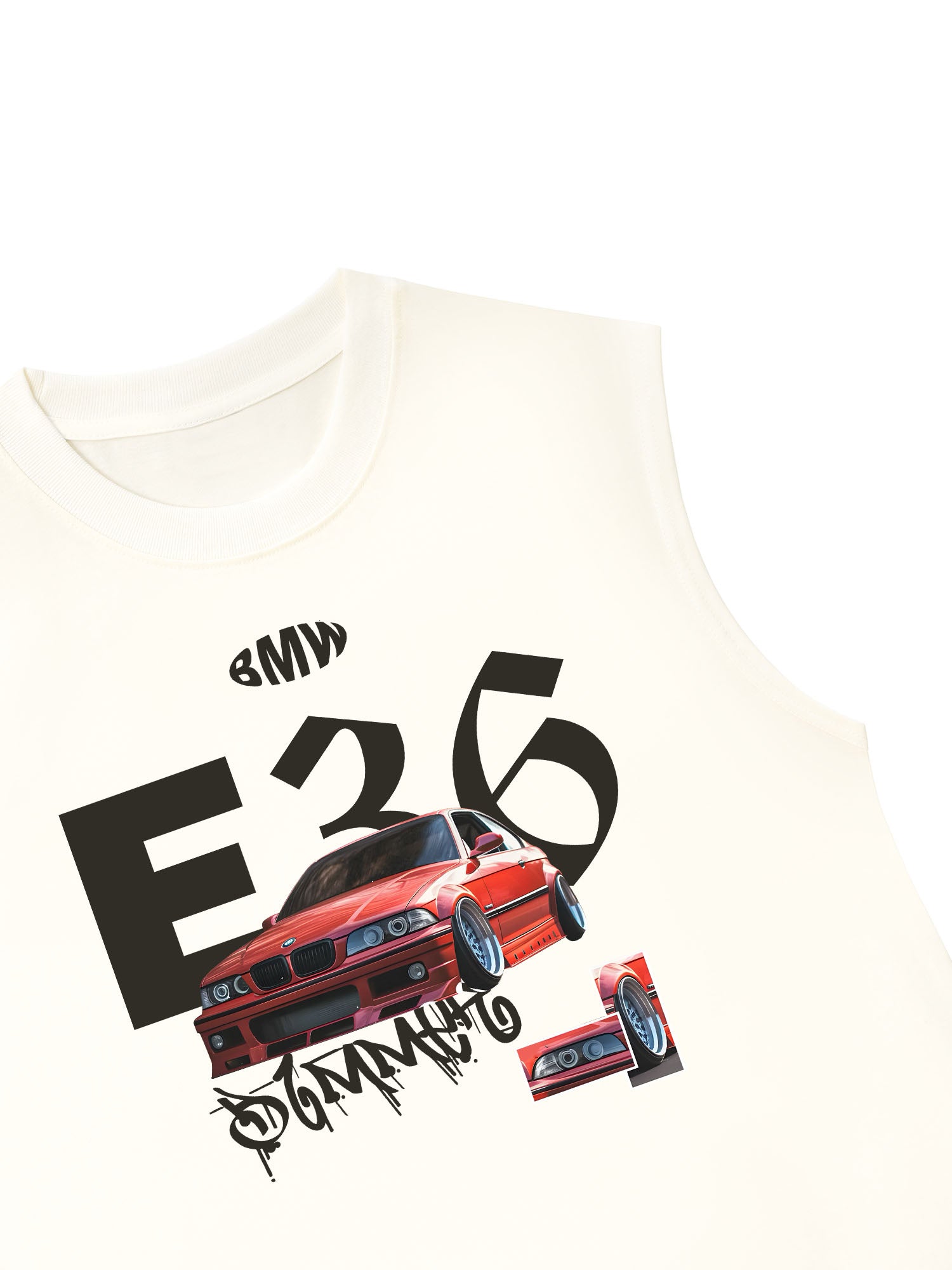Áo Ba Lỗ Relaxed Fit BMW E36 Crimson