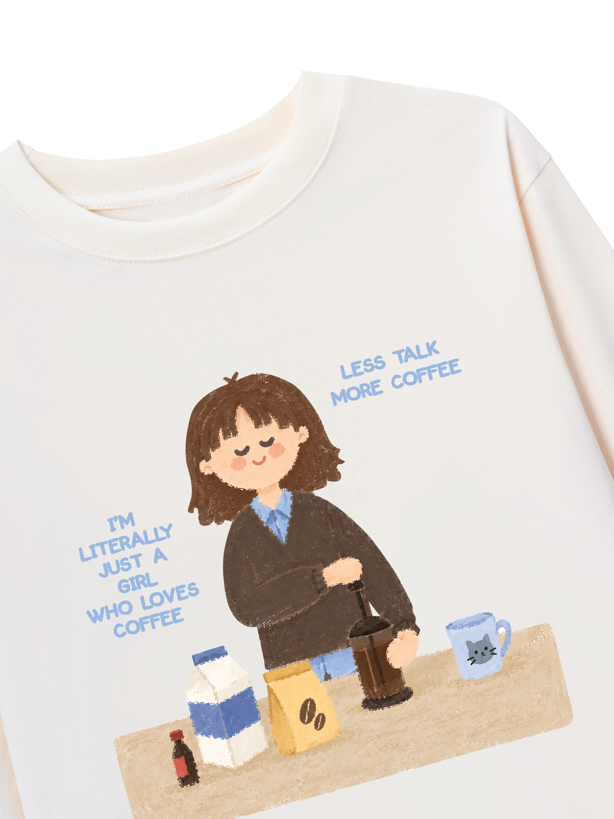 Áo Thun Dài Tay Girl Love Coffee