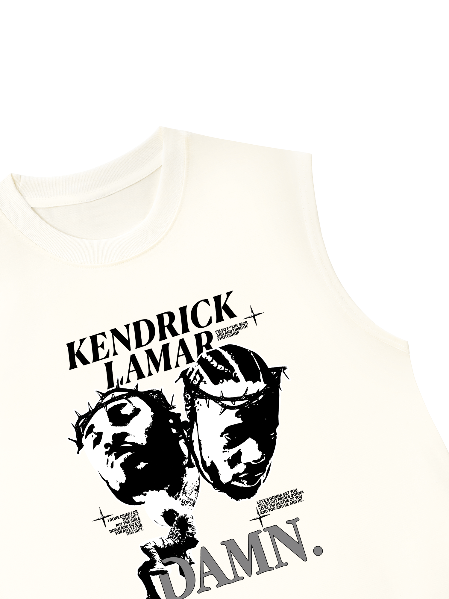 Áo Ba Lỗ Relaxed Fit Rapper Kendrick Lamar Damn