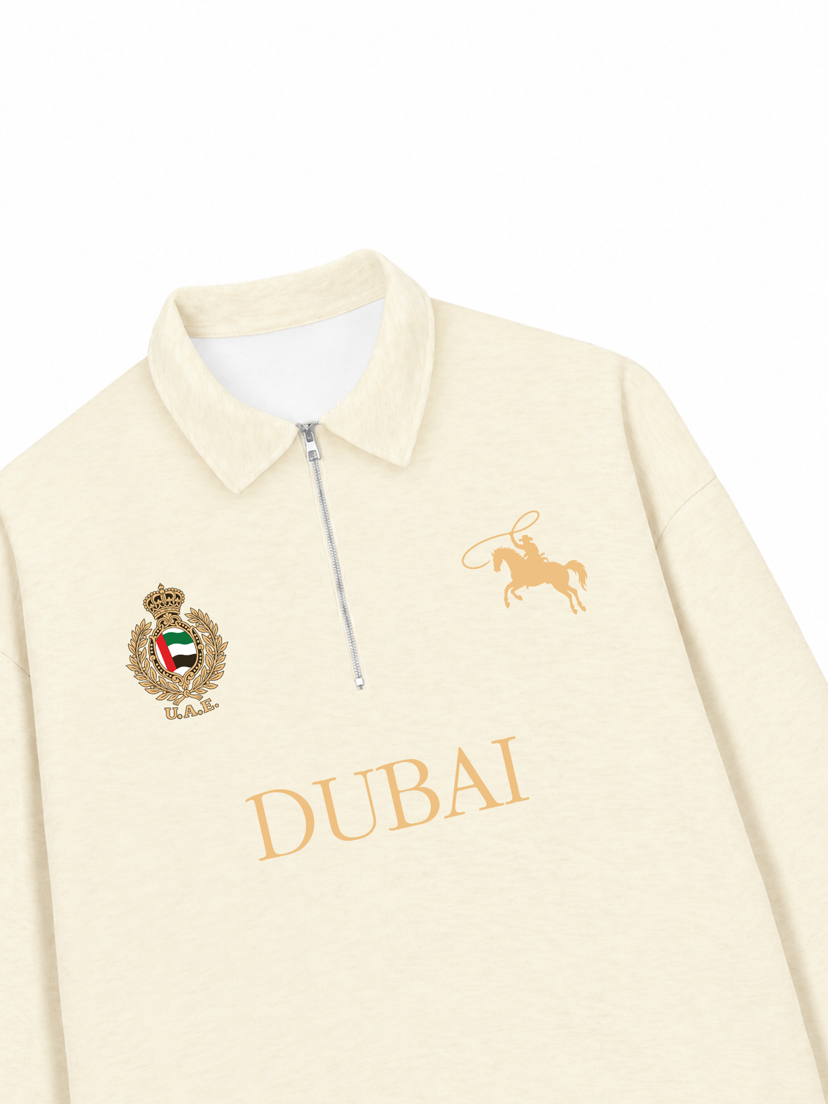 Áo Sweater Polo Nỉ Hai Da  Vintage Dubai