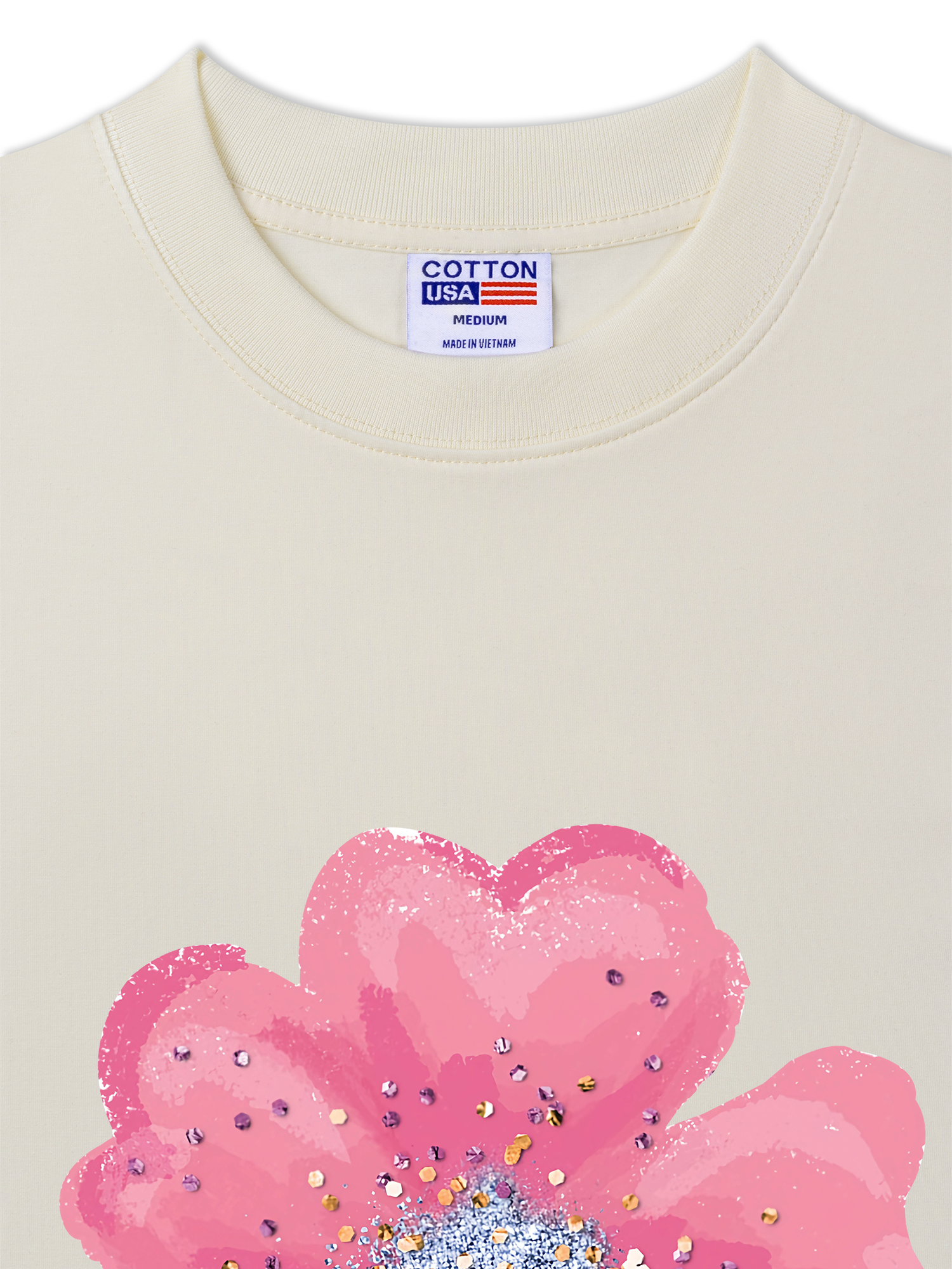 Áo Thun Relaxed Fit Bling Pink Flower