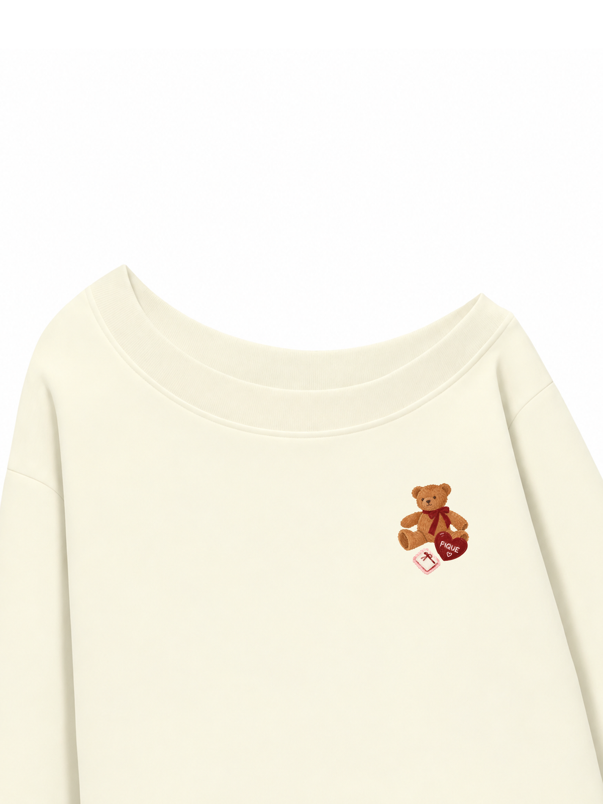 Áo Sweater Lệch Vai Nỉ Hai Da Cutie Teddy