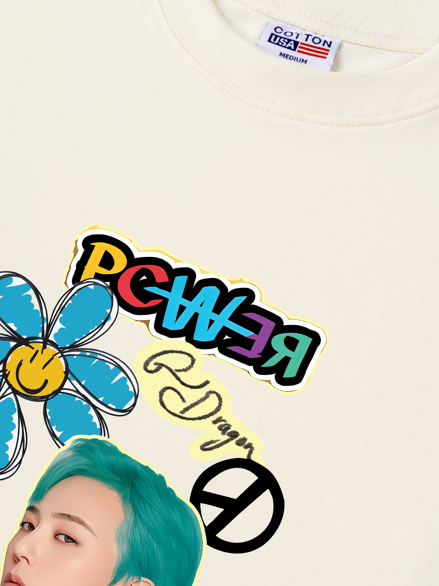 Áo Thun Relaxed Fit Idol Gradon Power BLue