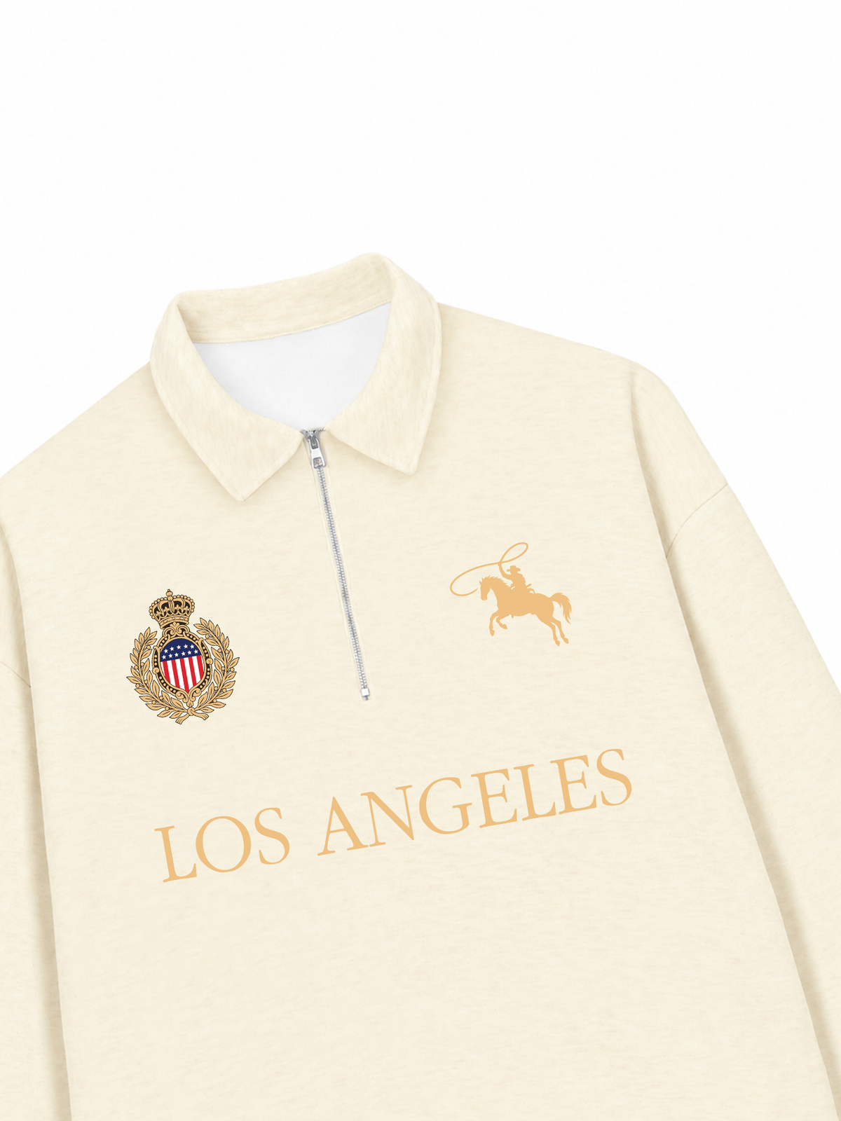 Áo Sweater Polo Nỉ Hai Da  Vintage Los Angeles