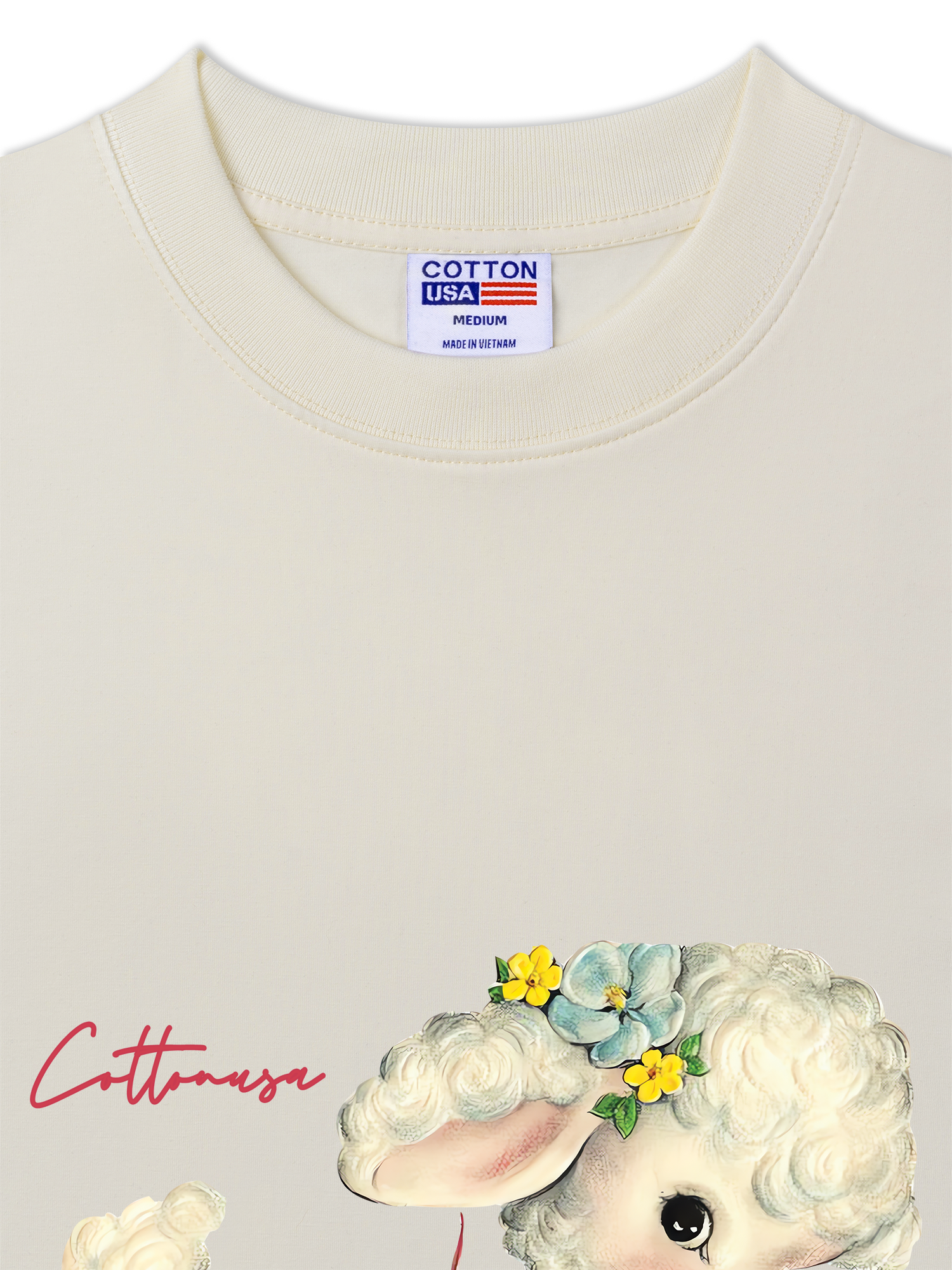 Áo Thun Relaxed Fit Soff Paw Cute Sheep