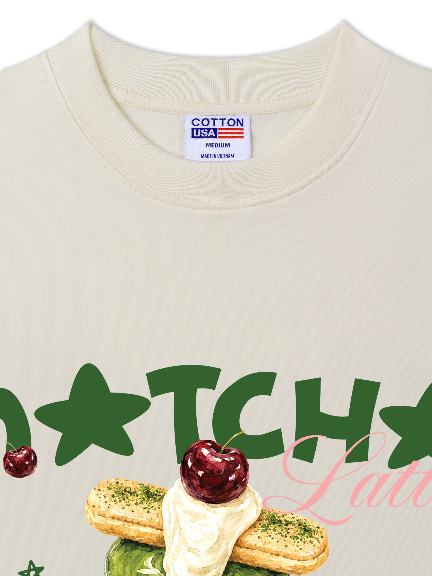 Áo Thun Relaxed Fit Daily Cup Matcha Latte Kem Cheese