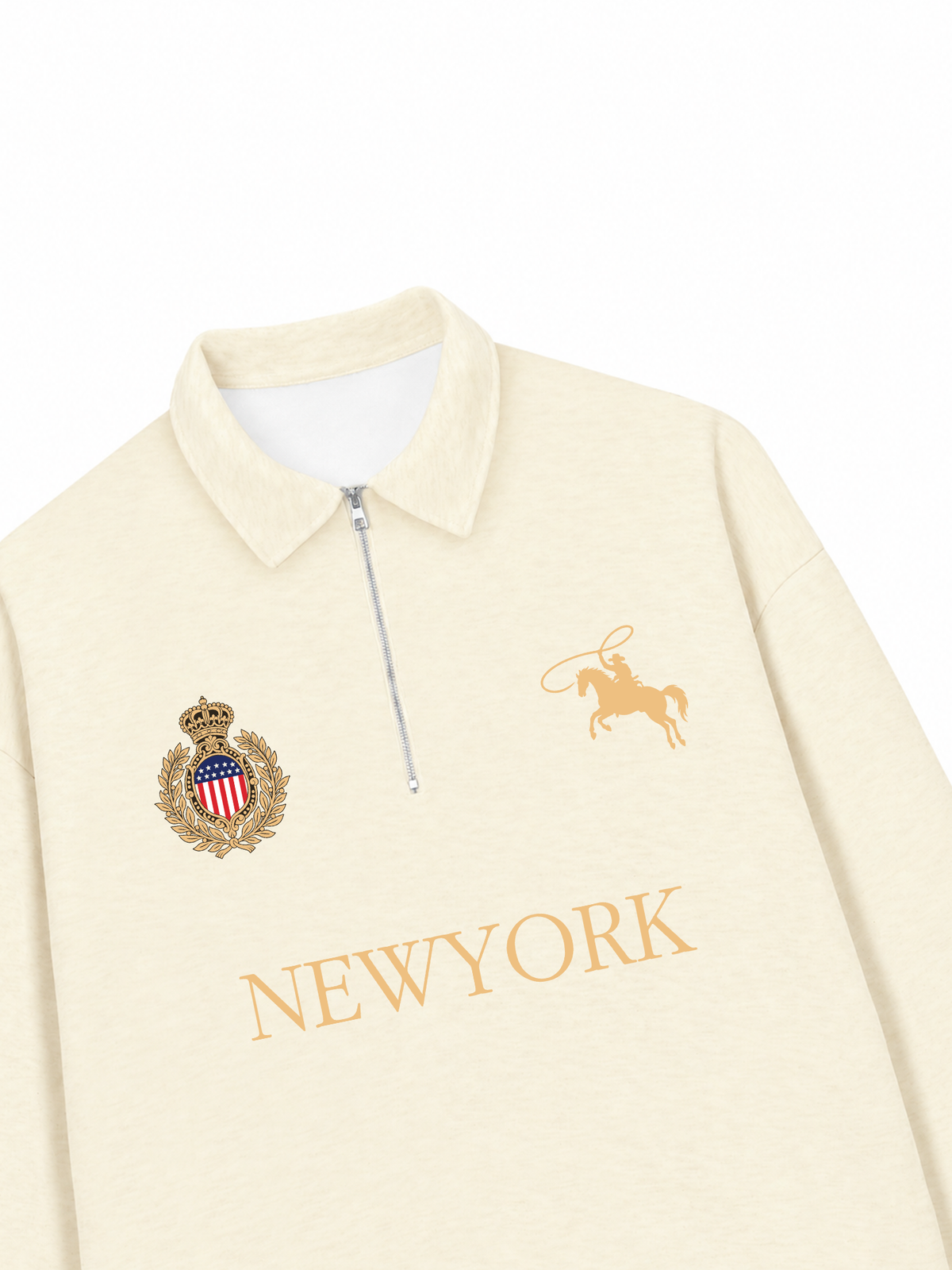 Áo Sweater Polo Nỉ Hai Da  Vintage NewYork