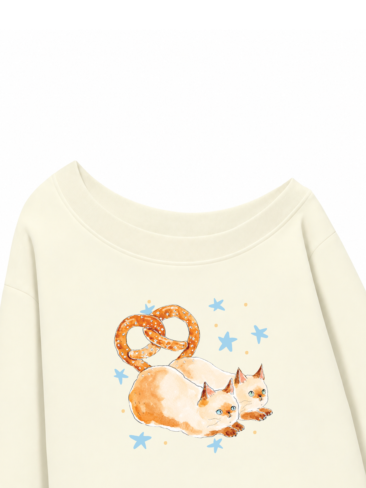 Áo Sweater Lệch Vai Nỉ Hai Da Bread Cat