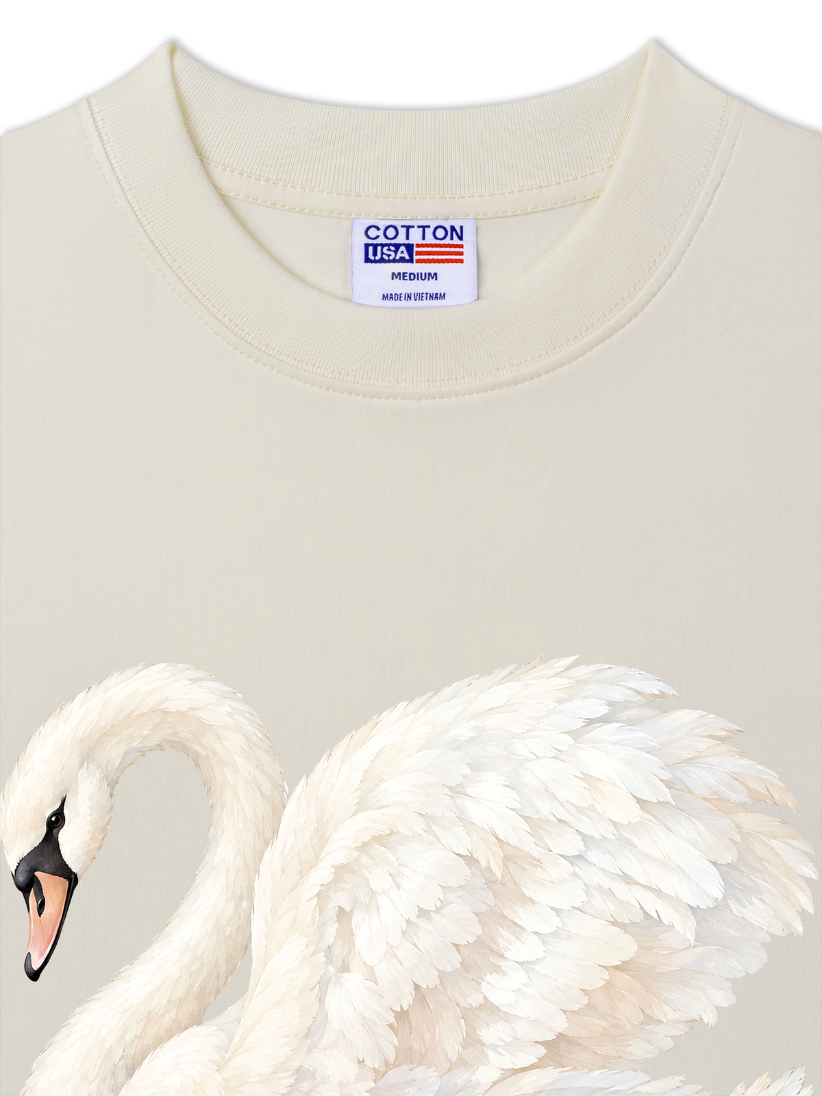 Áo Thun Relaxed Fit White Swan