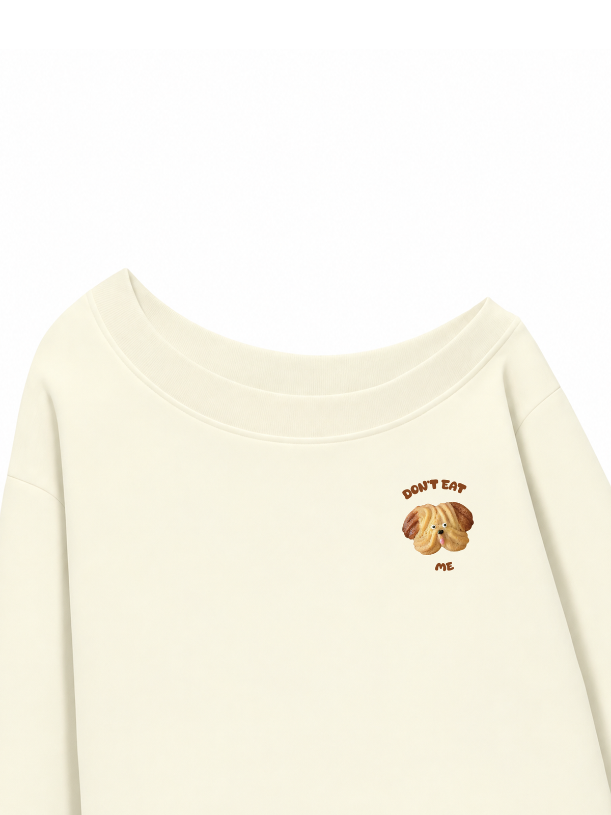 Áo Sweater Lệch Vai Nỉ Hai Da  Don't Eat Me
