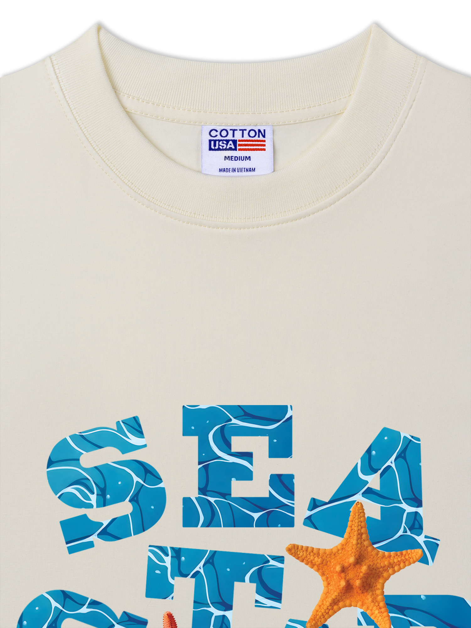 Áo Thun Relaxed Fit Tropical Starfish Parrty Sea Water