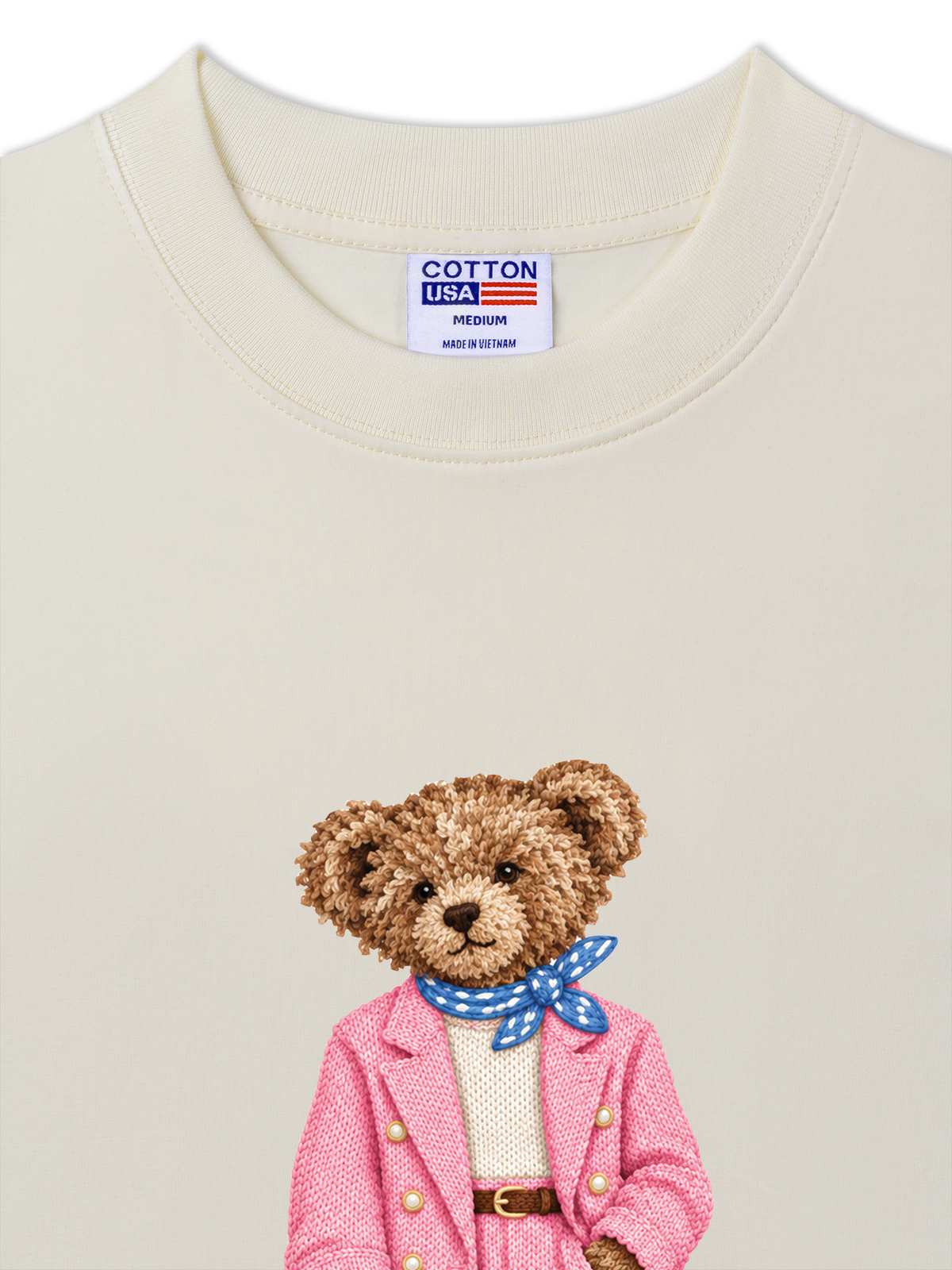 Áo Thun Relaxed Fit Bear Pink Vest