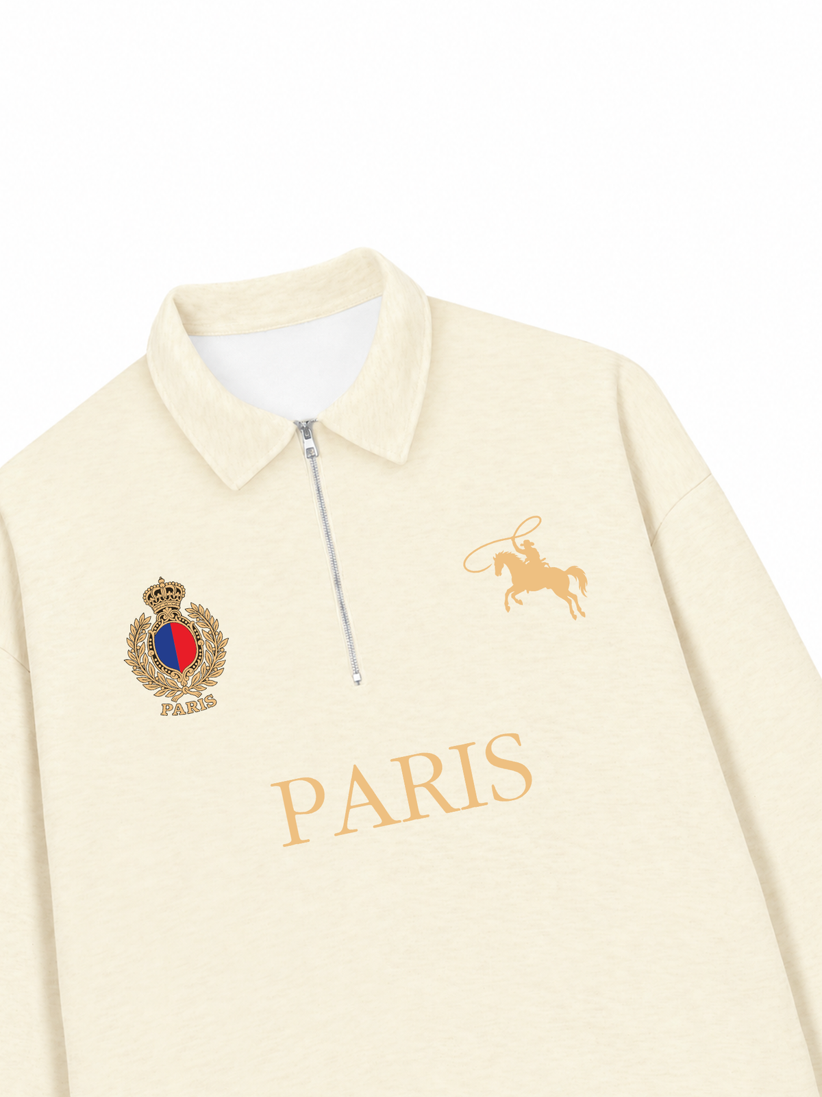 Áo Sweater Polo Nỉ Hai Da  Vintage Paris