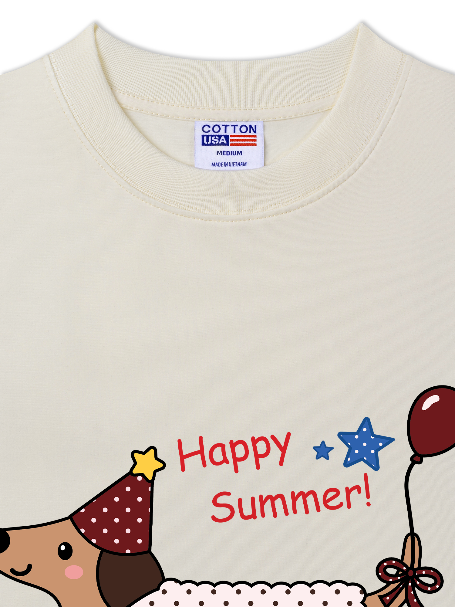 Áo Thun Relaxed Fit Dotty Mood Happy Summer Dog