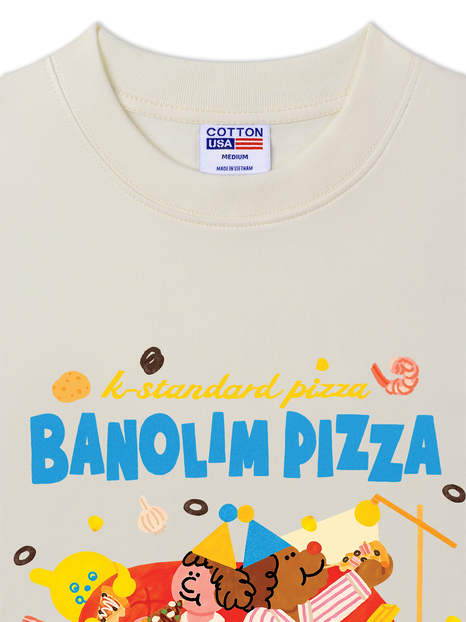 Áo Thun Relaxed Fit Yummy Mood Banolim Pizza