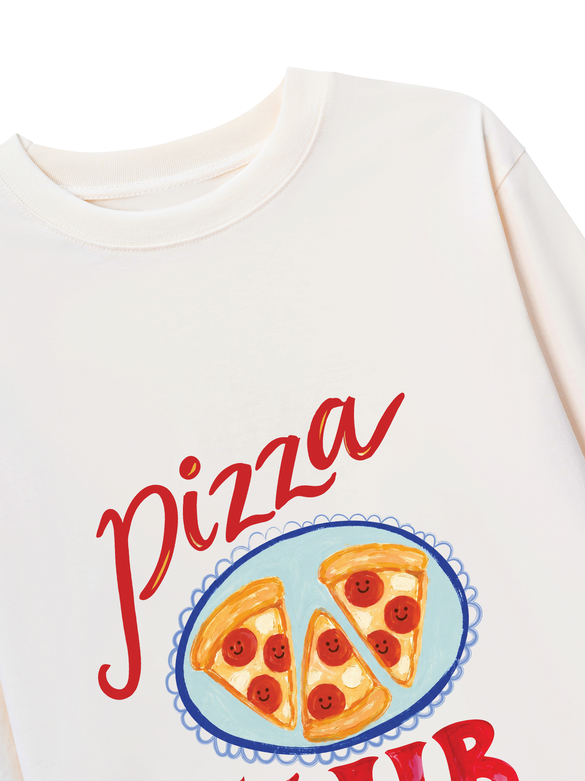 Áo Thun Dài Tay Yummy Mood Pizza Girl Club