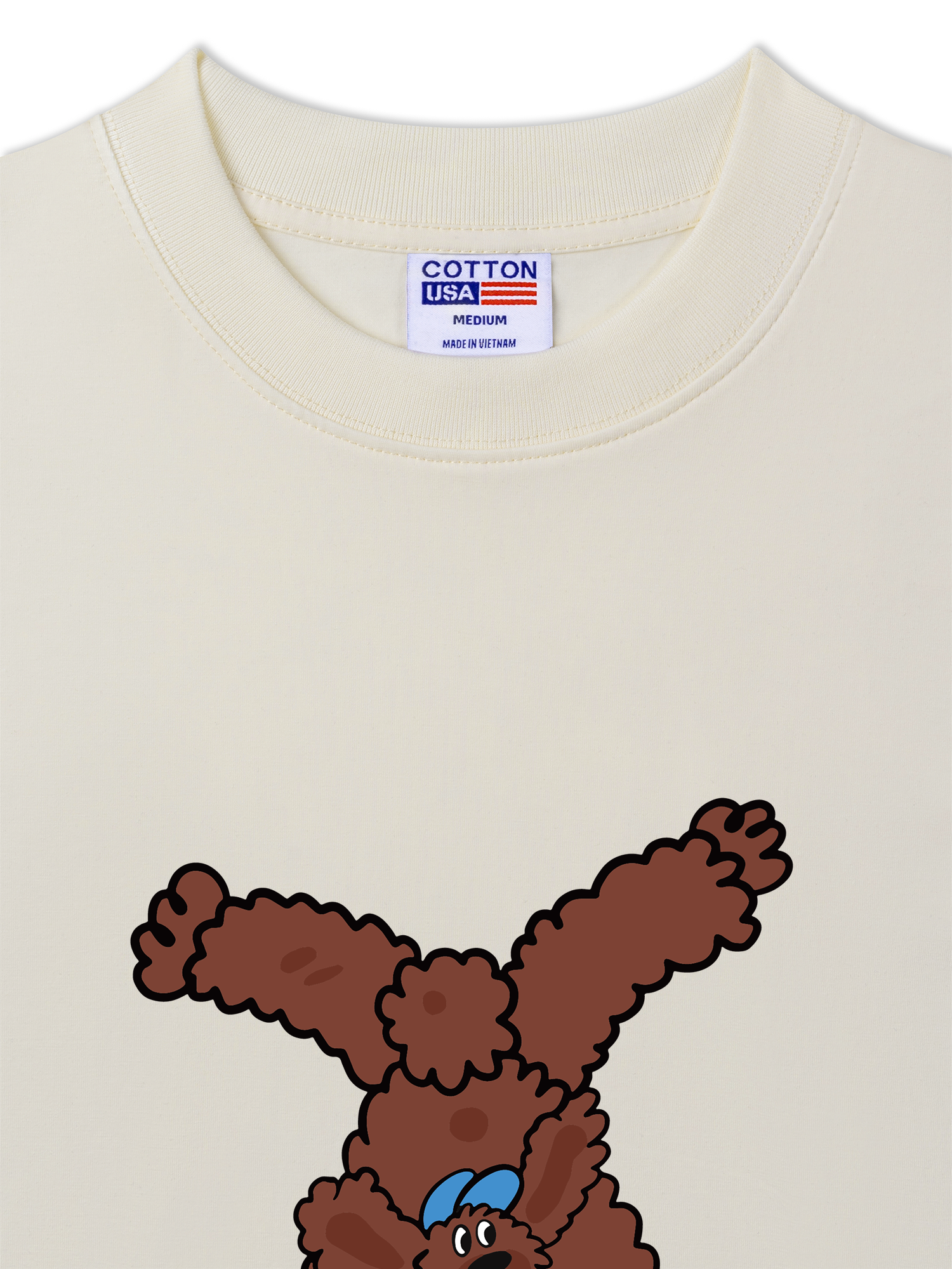 Áo Thun Relaxed Fit Soft Paw Brown Teddy