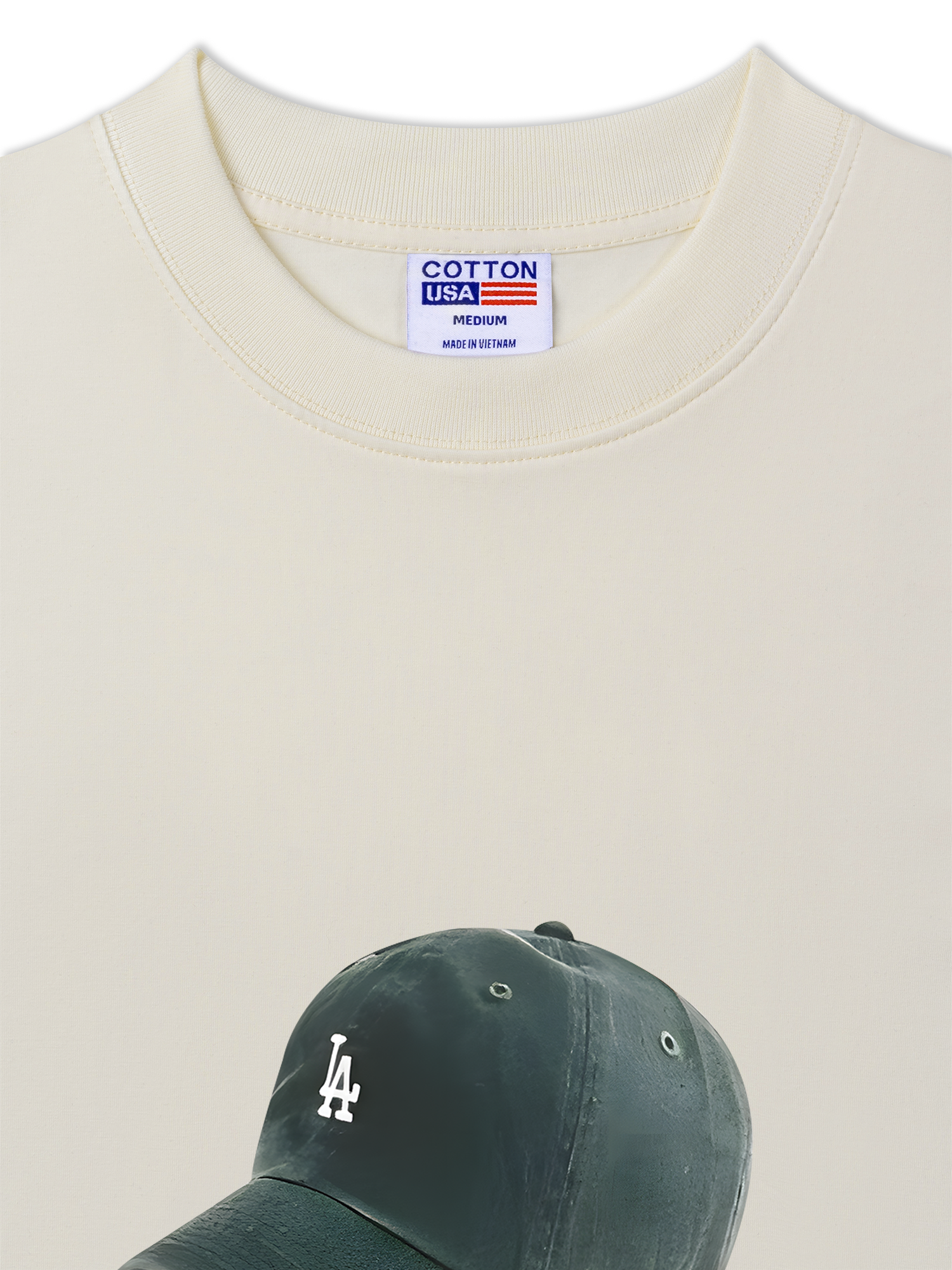 Áo Thun Relaxed Fit USA Los Ageles Green Hat