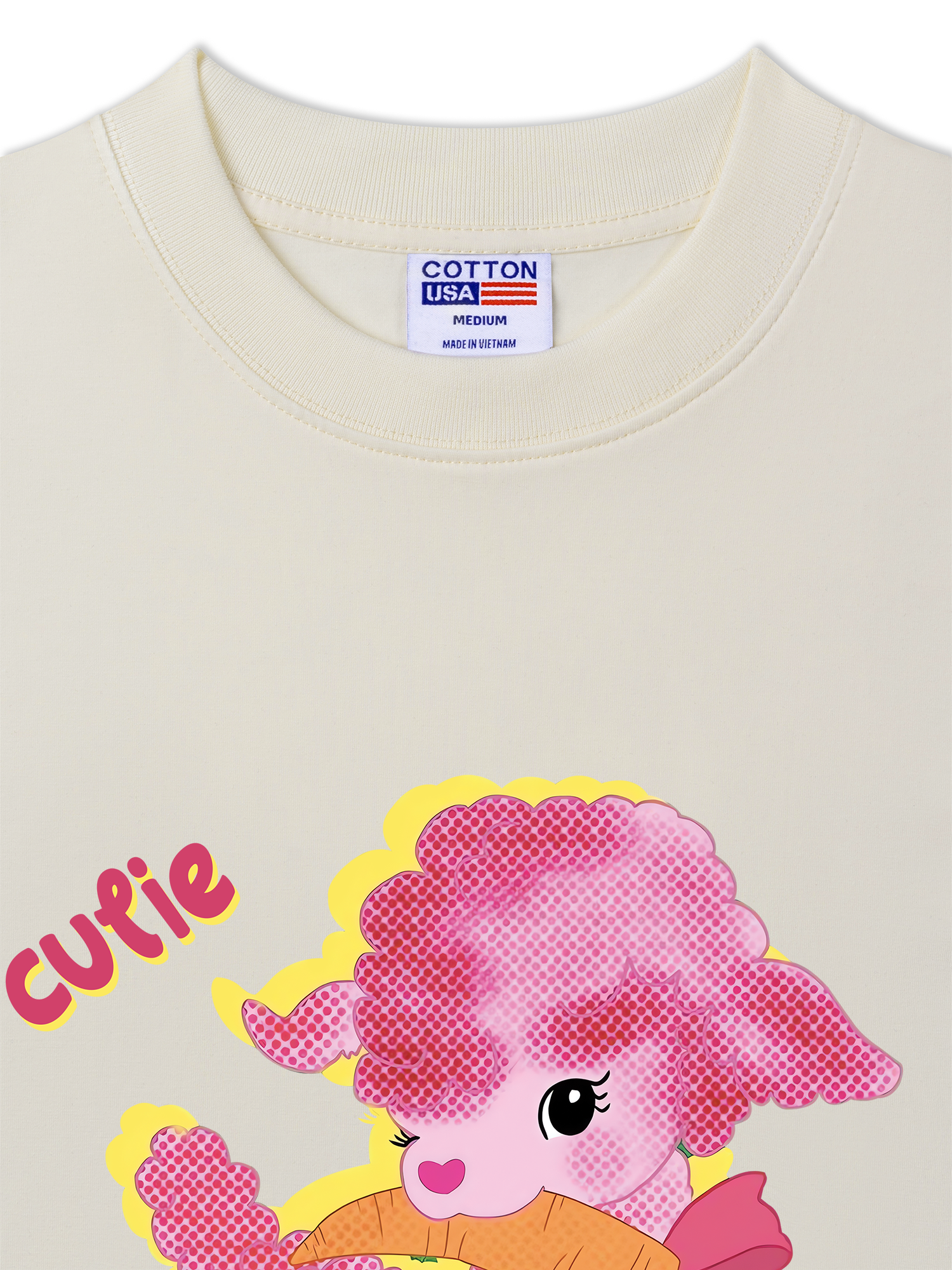 Áo Thun Relaxed Fit Soft Paw Cute Pink Sheep