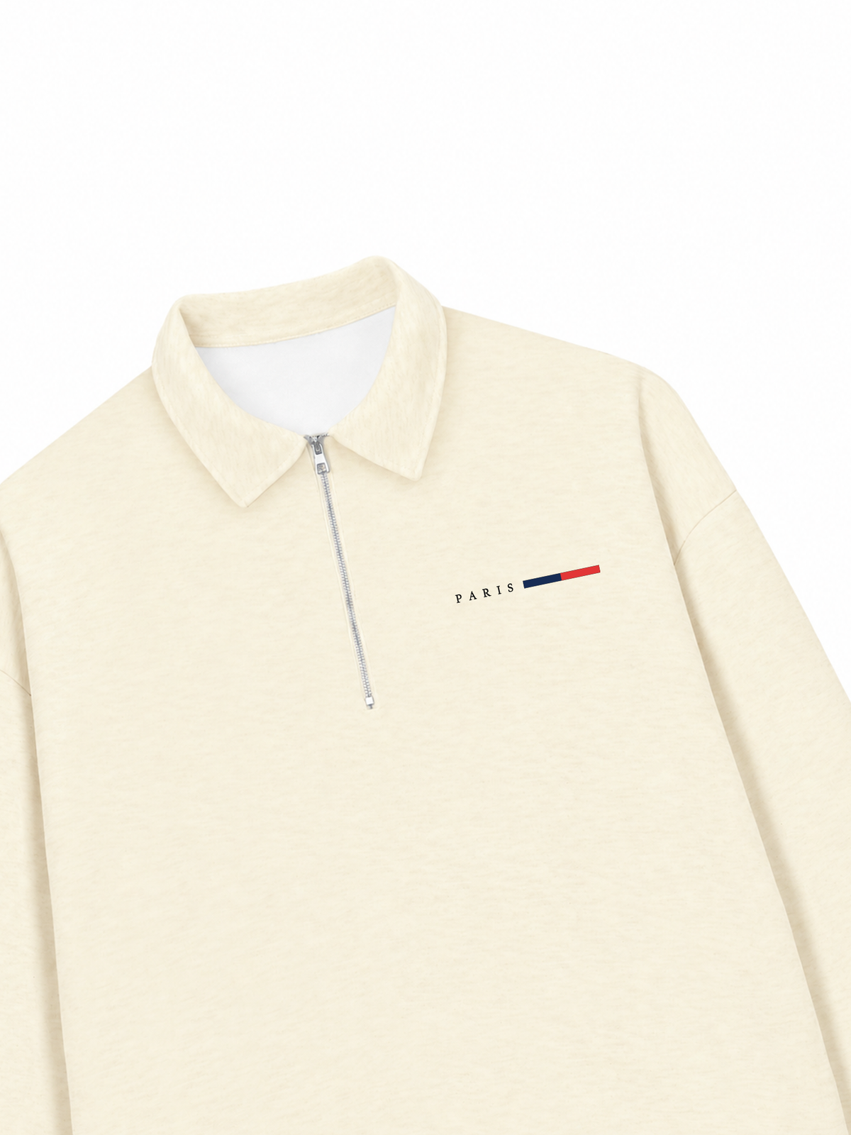 Áo Sweater Polo Nỉ Hai Da City Paris Basic Logo