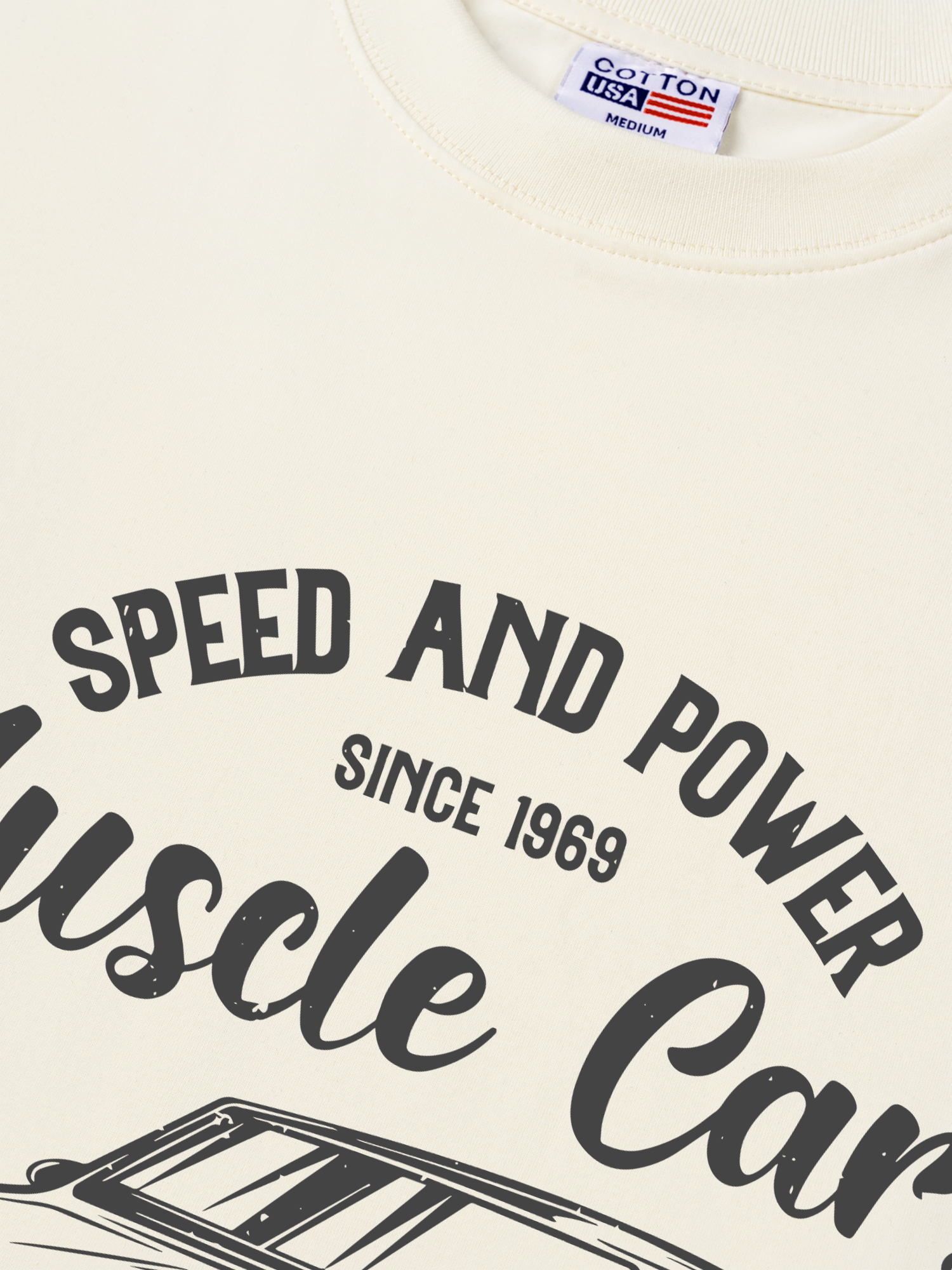 Áo Thun Relaxed Fit Speed And Power Muscle Cars