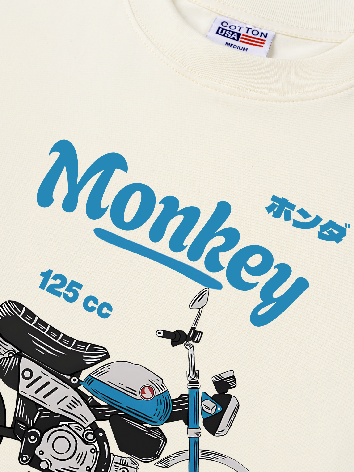 Áo Thun Relaxed Fit Motorbike Monkey 125cc blue