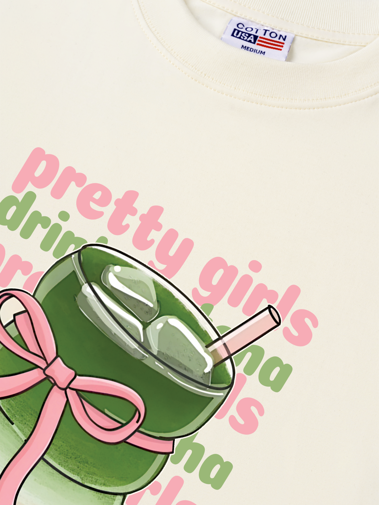 Áo Thun Relaxed Fit Daily Cup Pretty Girls Drink Matcha