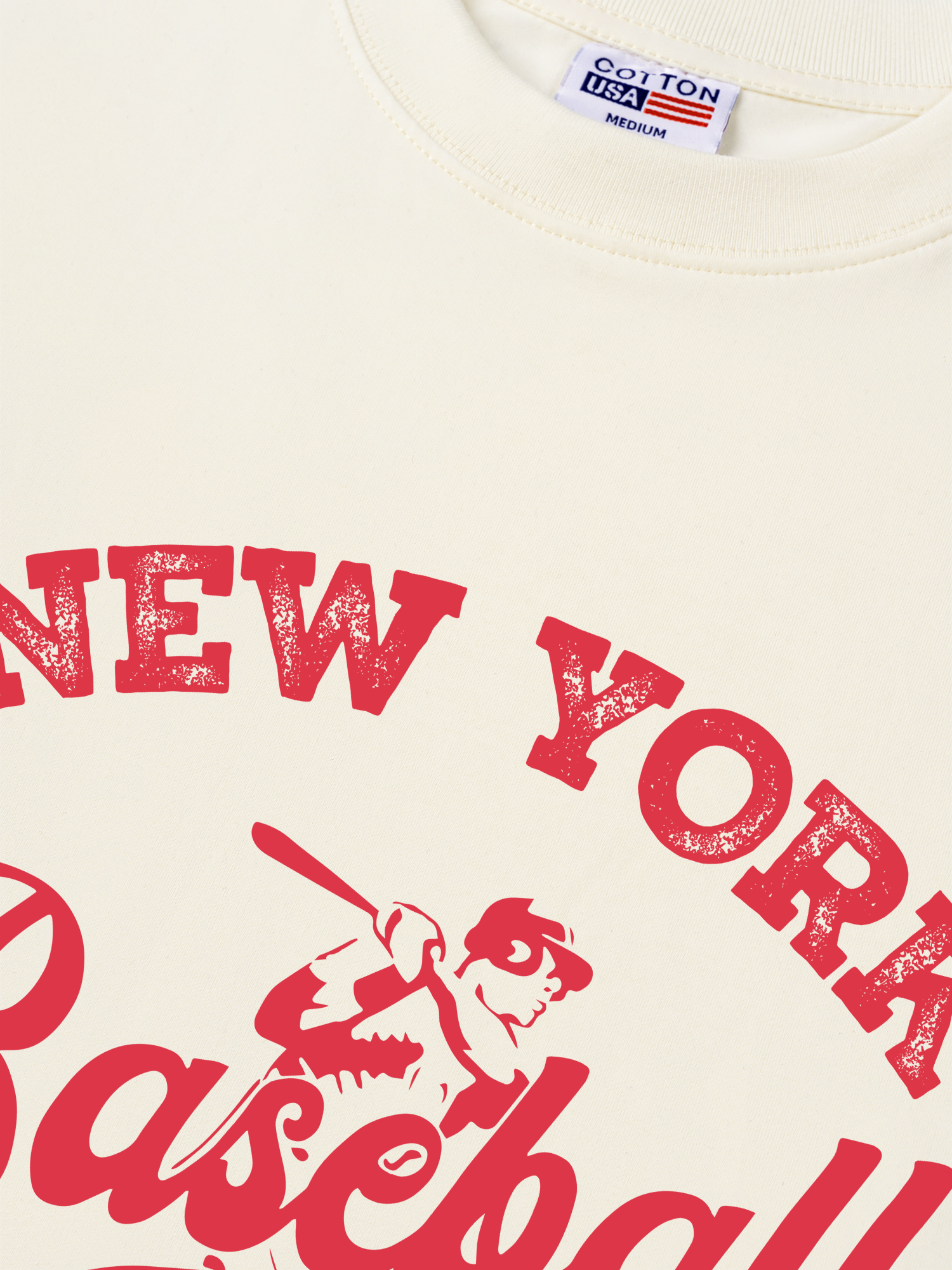 Áo Thun Relaxed Fit New York Baseball Pink