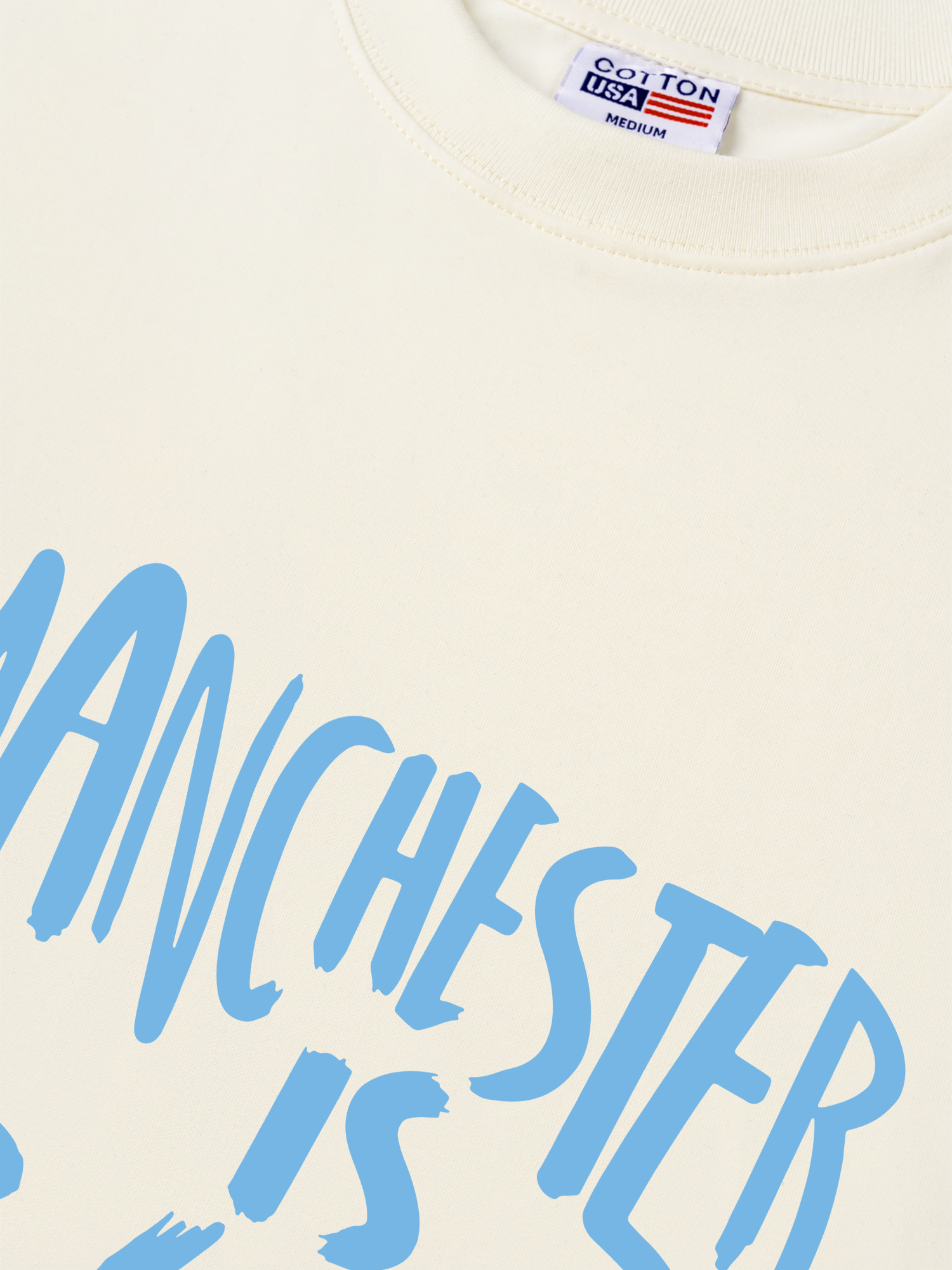Áo Thun Relaxed Fit Soccer Manchester is Blue