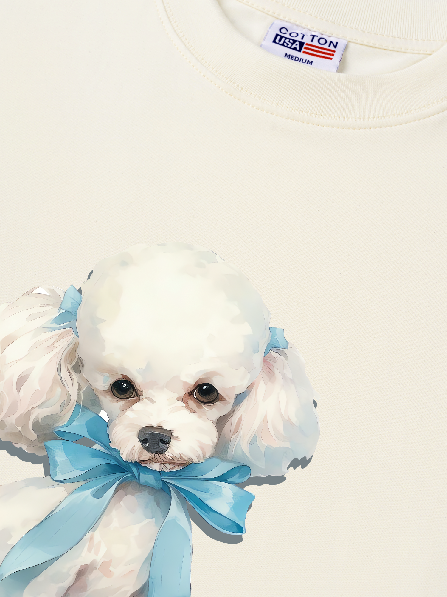 Áo Thun Relaxed Fit Soft Paw Cute Blue Puppy