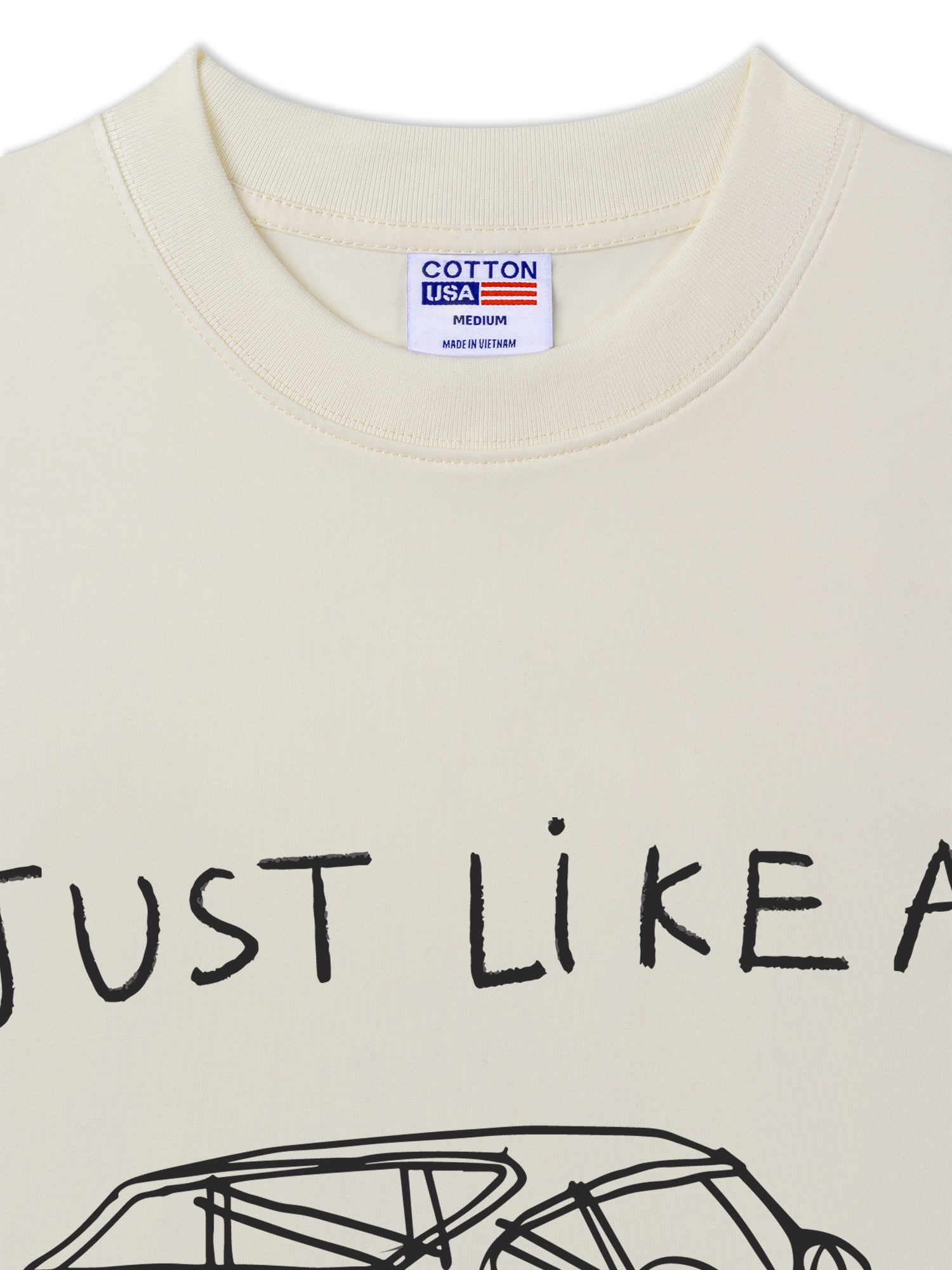 Áo Thun Relaxed Fit Classic Car Black And White