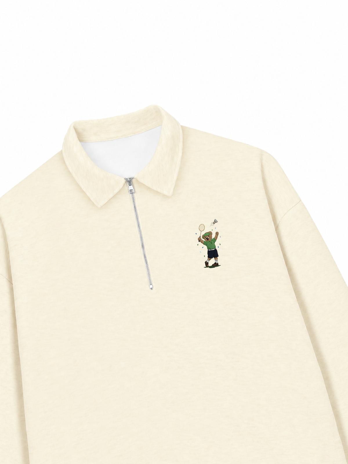 Áo Sweater Polo Nỉ Hai Da Badminton Bear Player