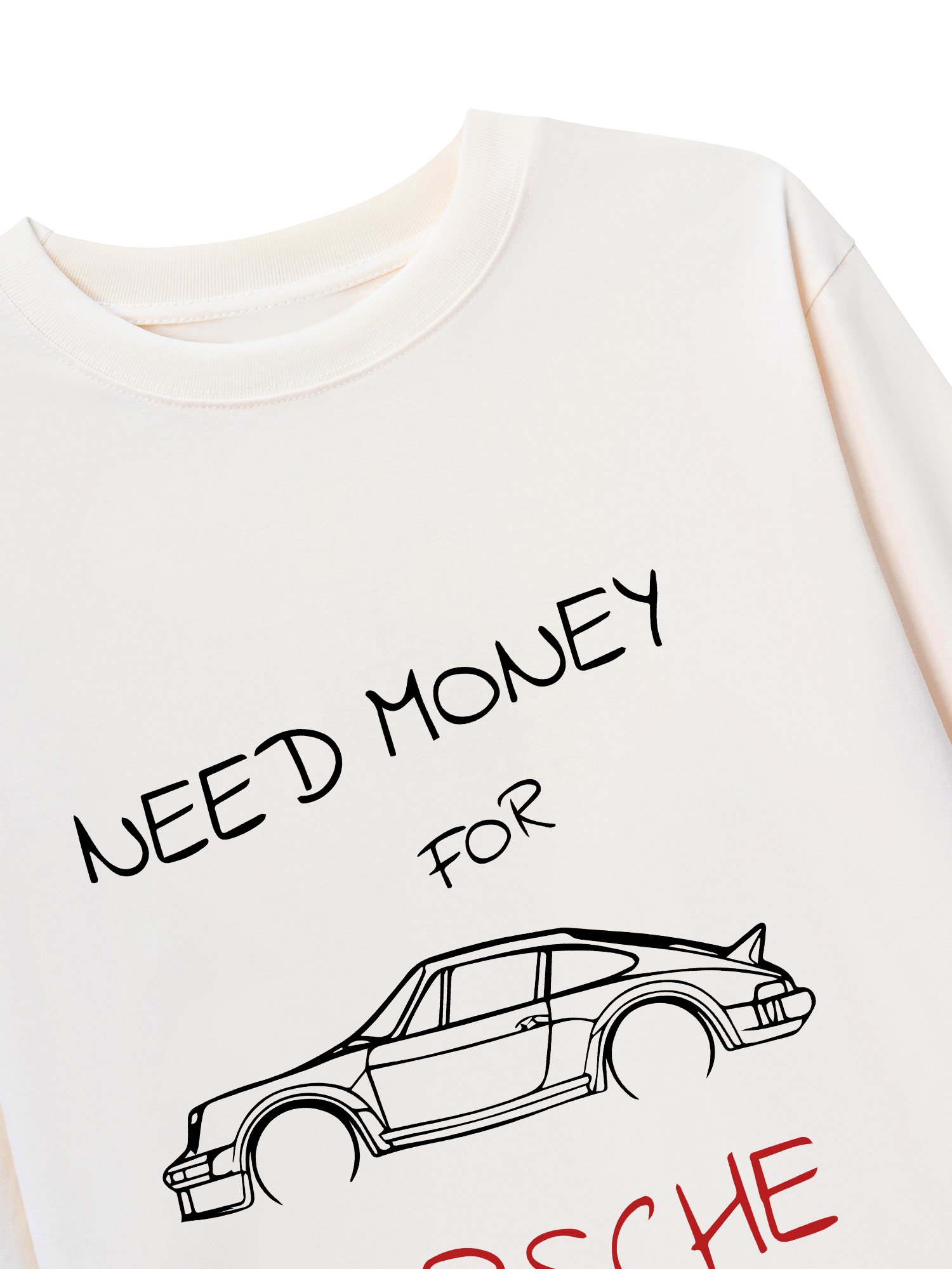 Áo Thun Dài Tay Porsche Need Money Sketch
