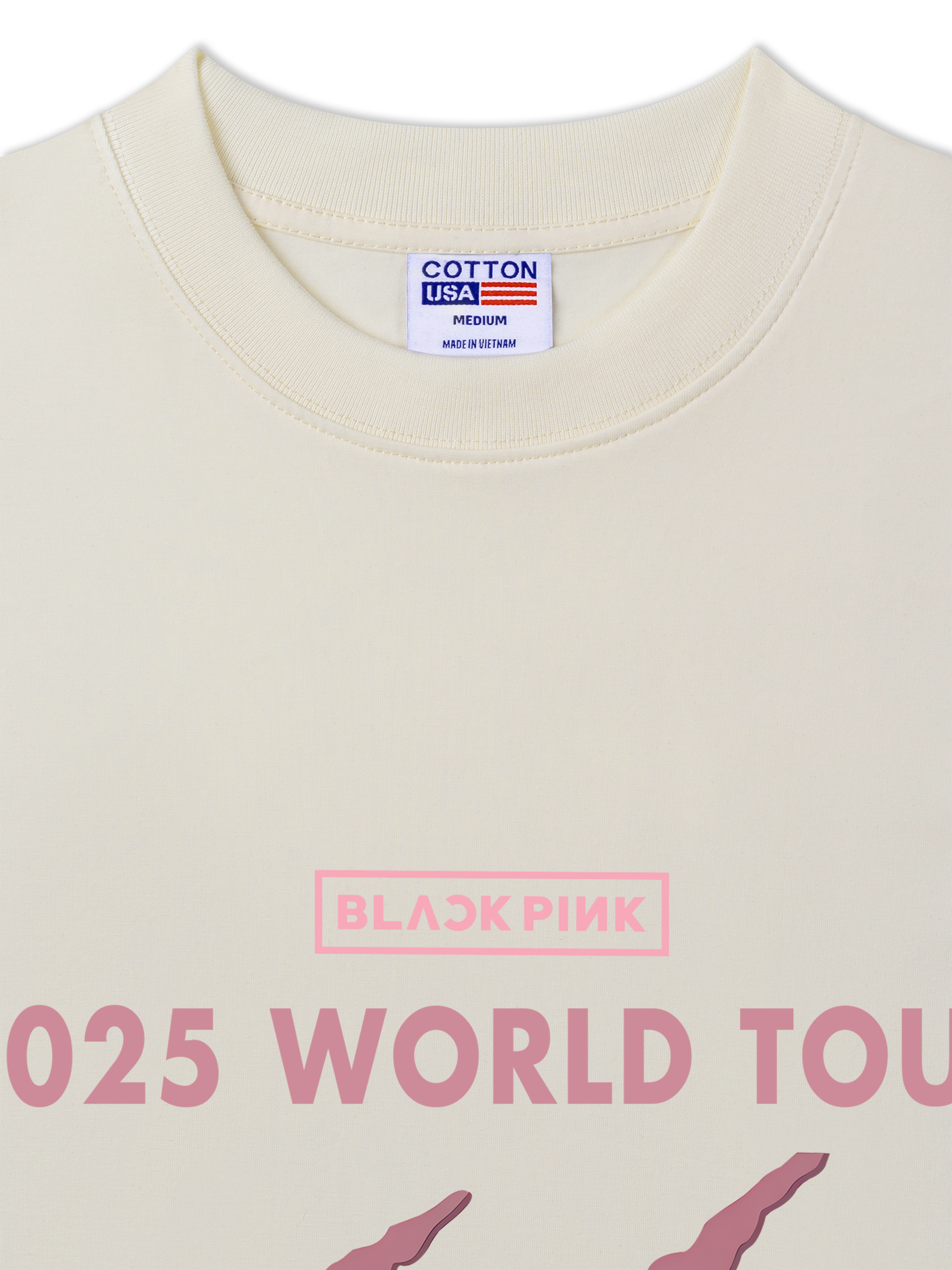 Áo Thun Relaxed Fit Black Pink 2025 World Tour
