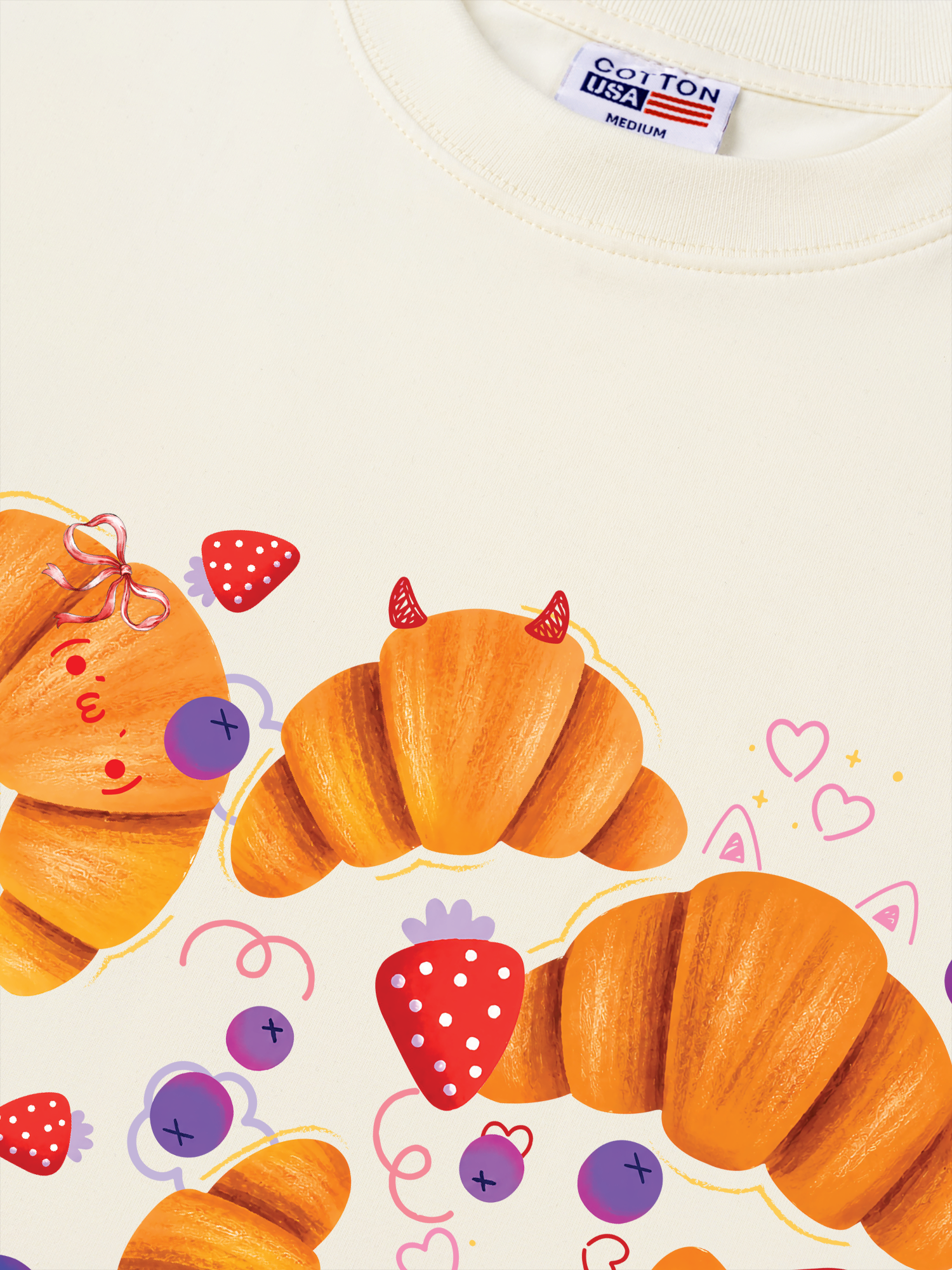 Áo Thun Relaxed Fit Croissant With Blueberries