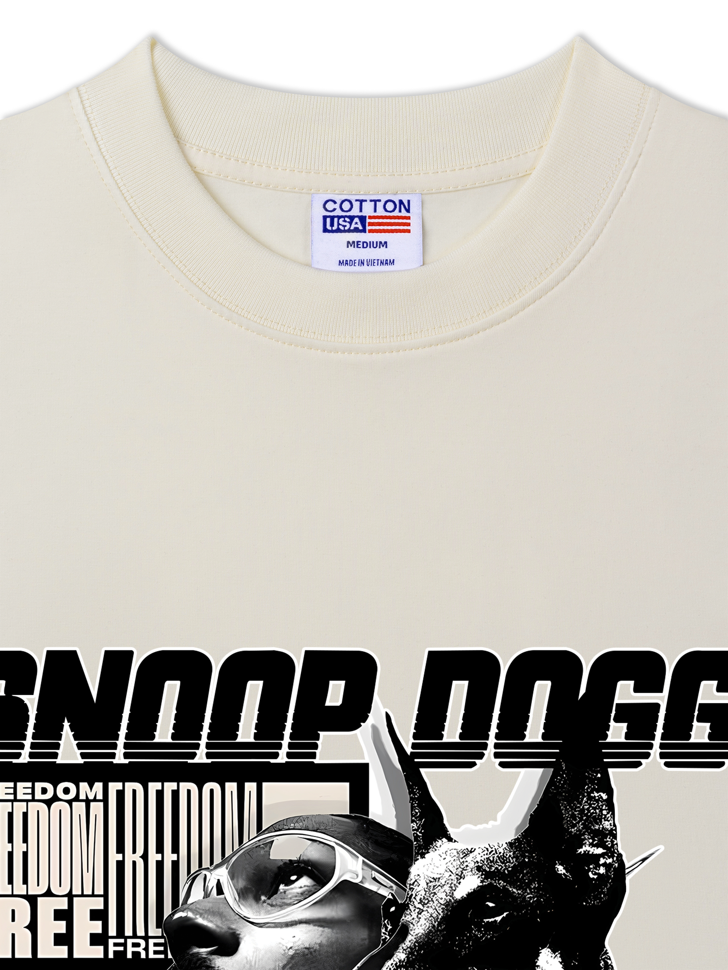 Áo Thun Relaxed Fit Rapper Black And White Snoop Dog