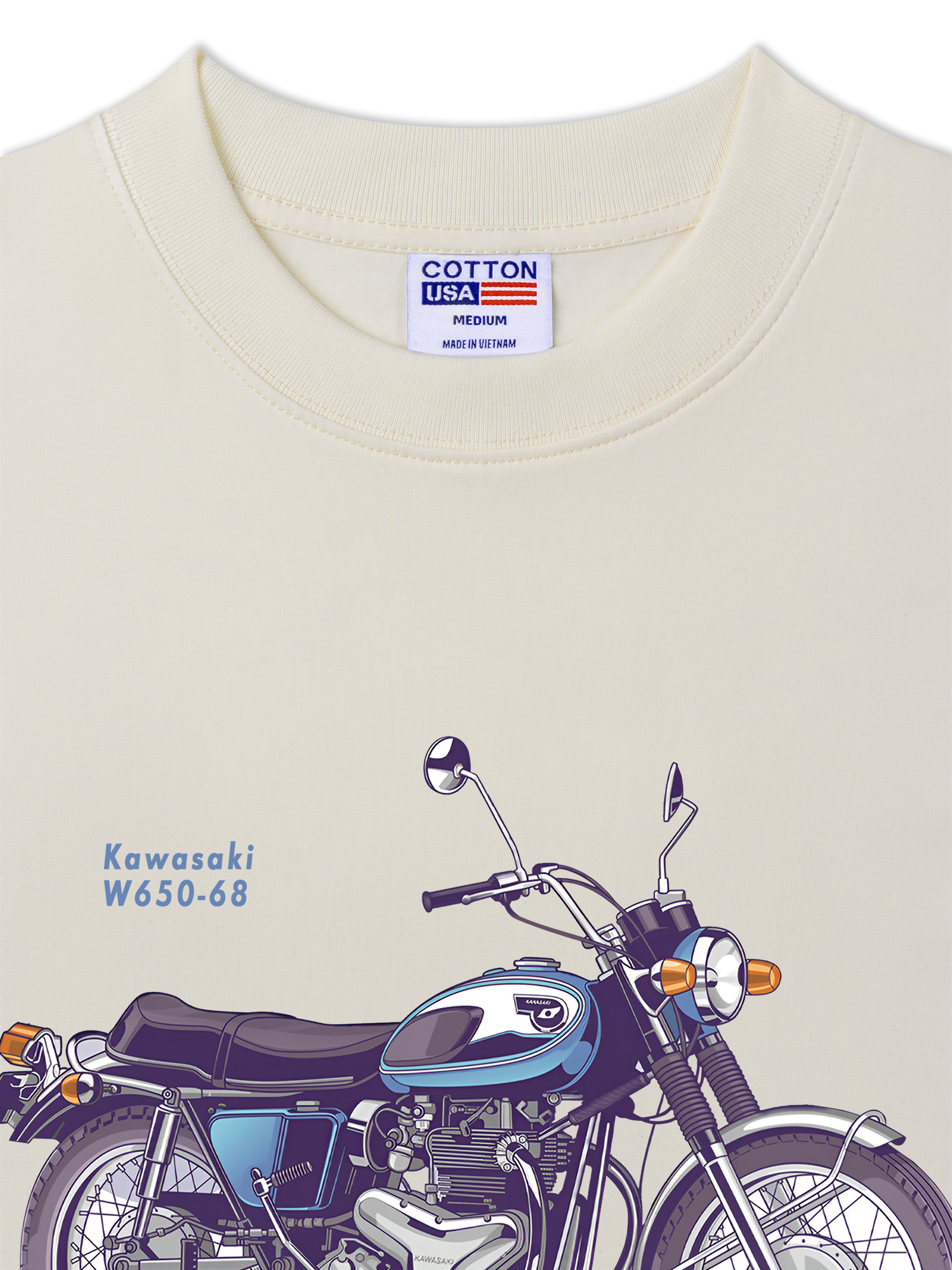 Áo Thun Relaxed Fit Motorbike Kawasaki W650-68