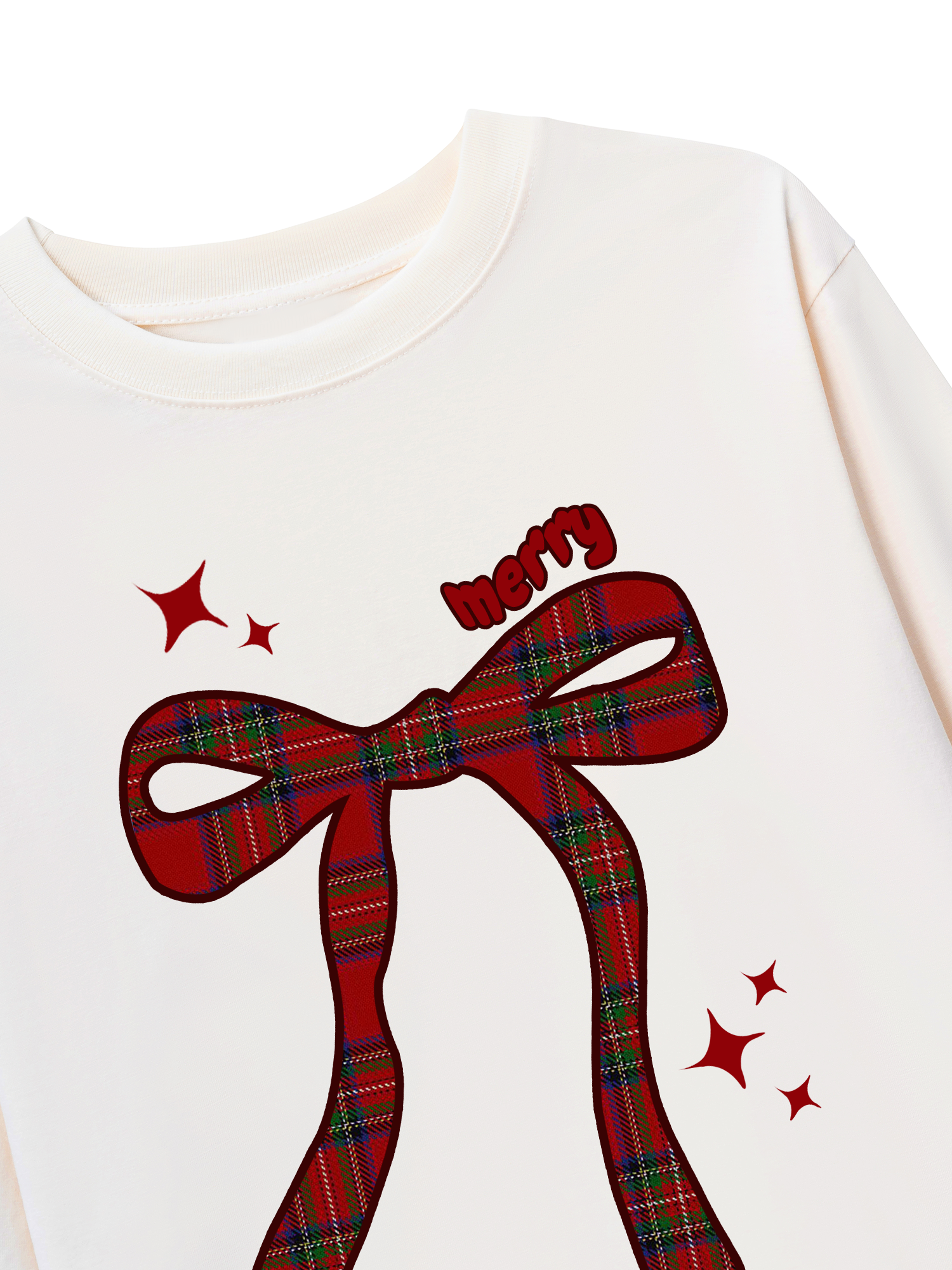 Áo Thun Dài Tay Merry Plaid Bow
