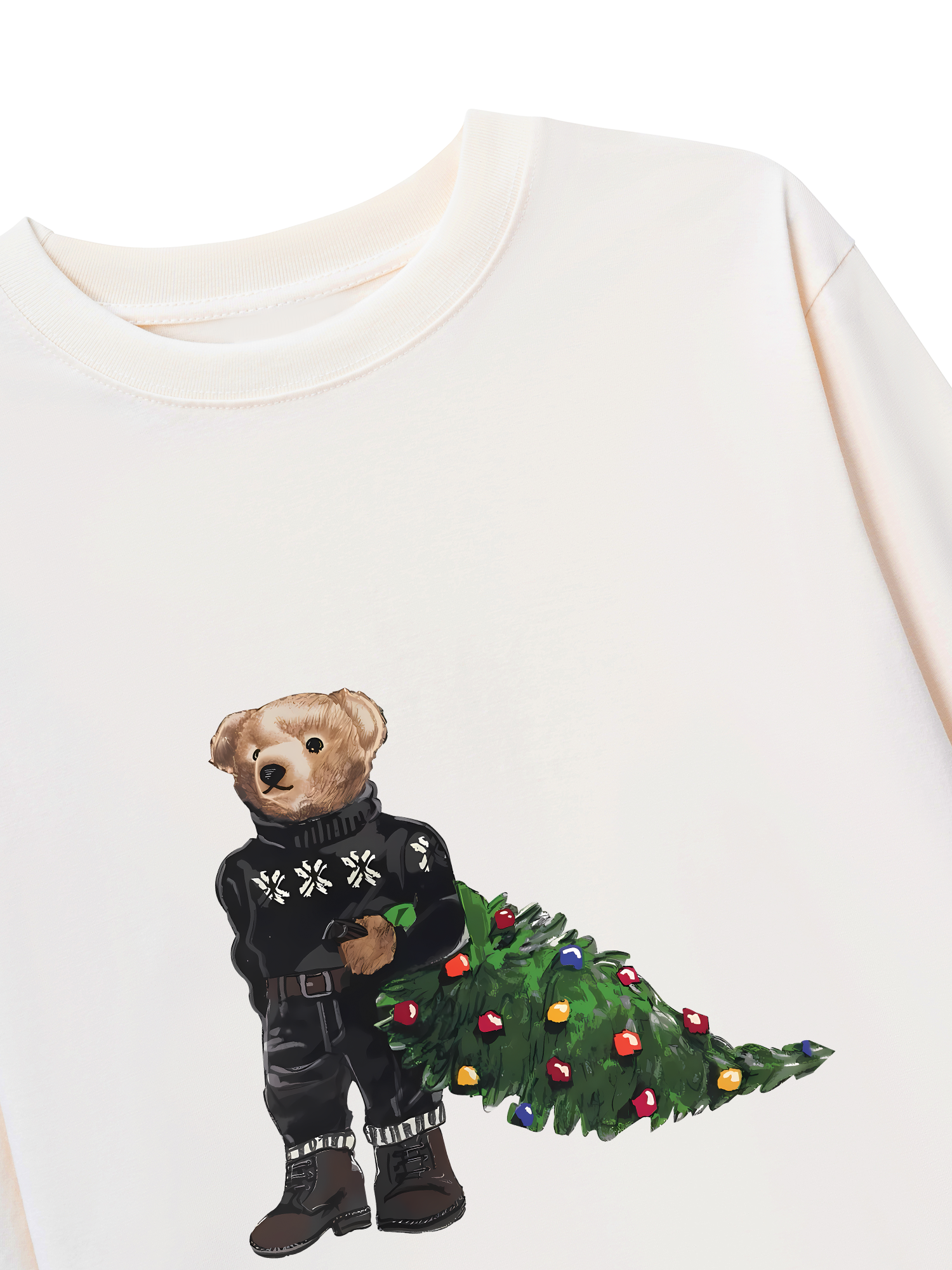 Áo Thun Dài Tay Bear With Xmas Tree