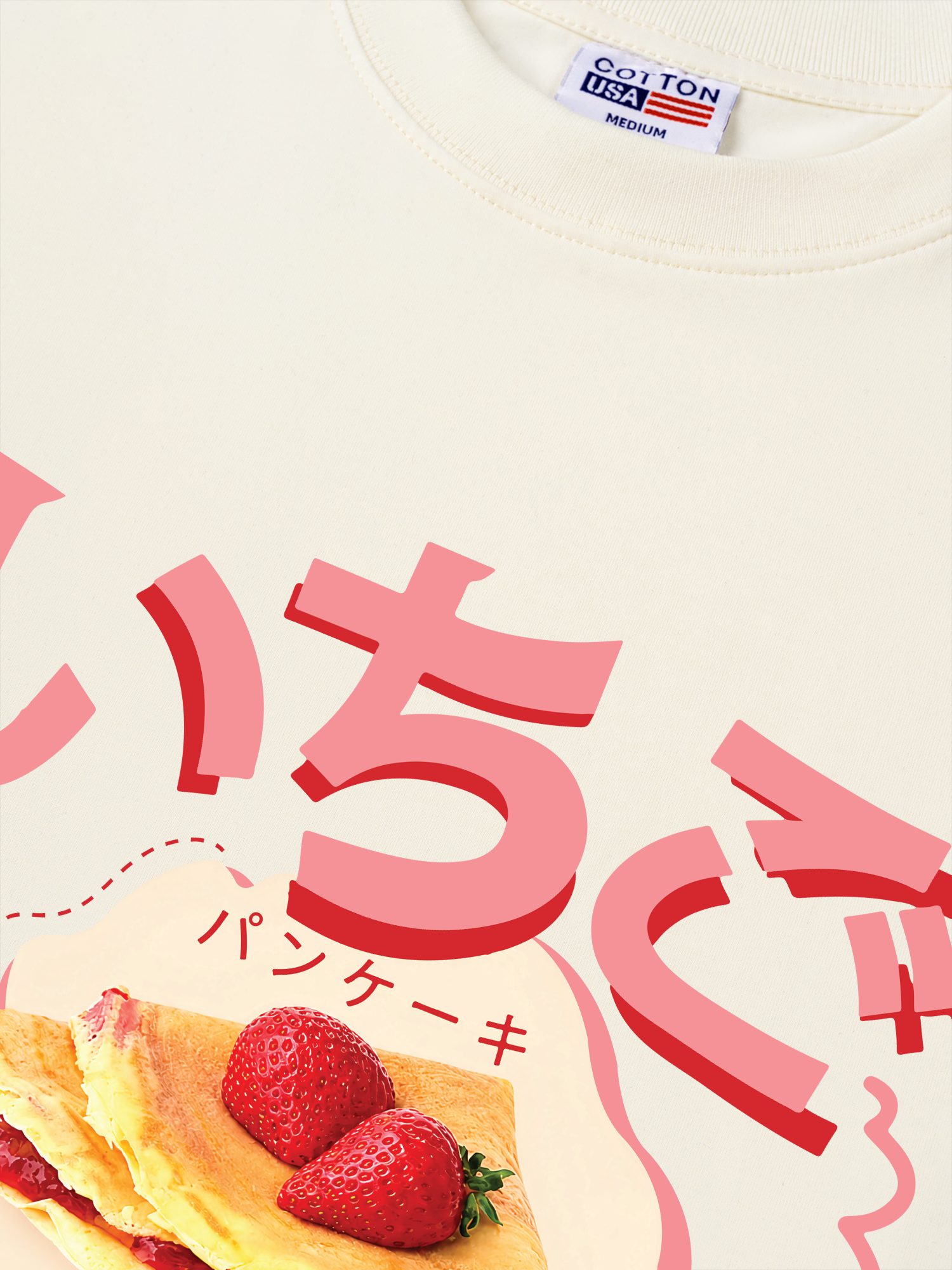 Áo Thun Relaxed Fit Yummy Mood Strawberry Crepe