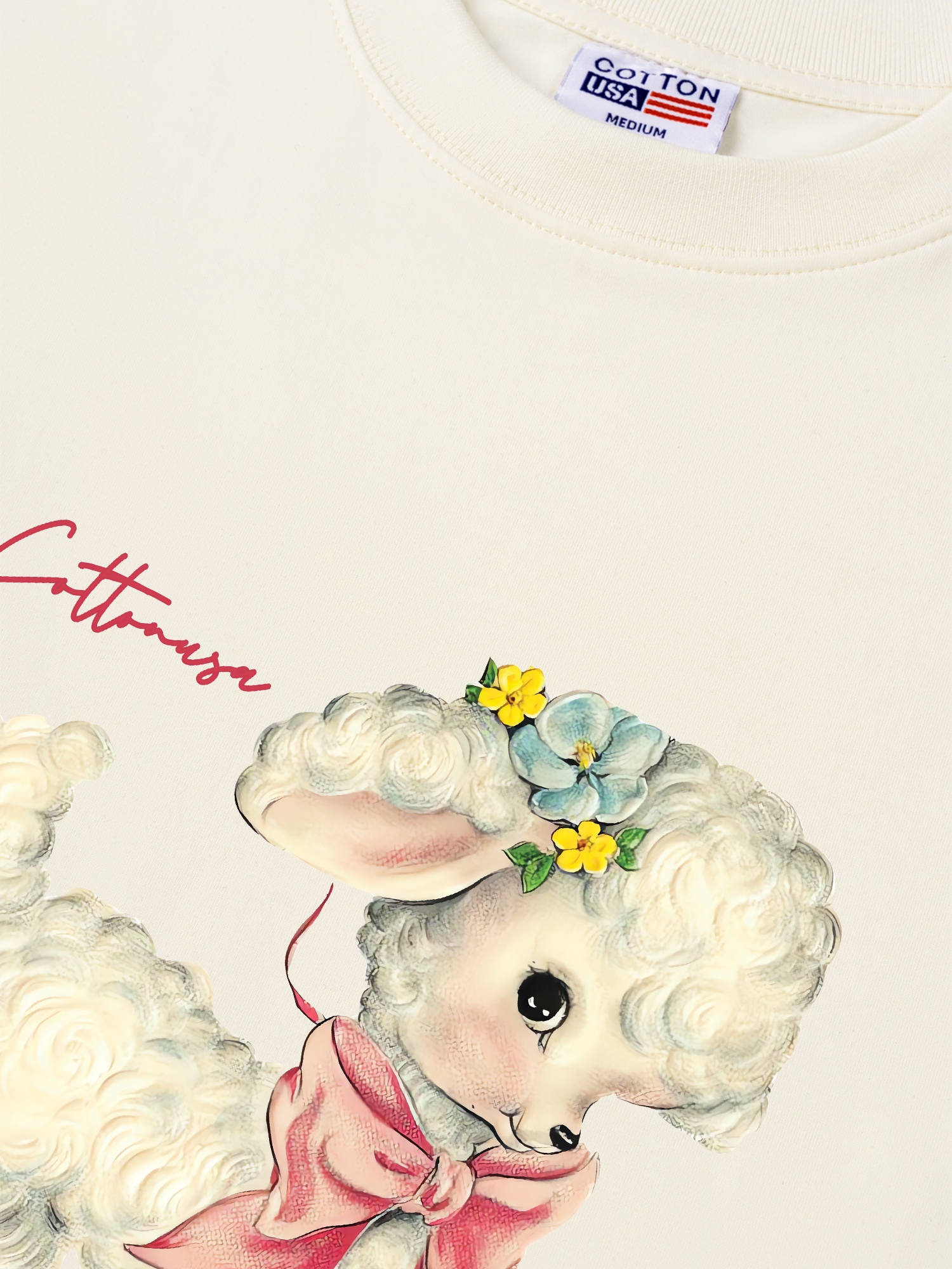 Áo Thun Relaxed Fit Soff Paw Cute Sheep