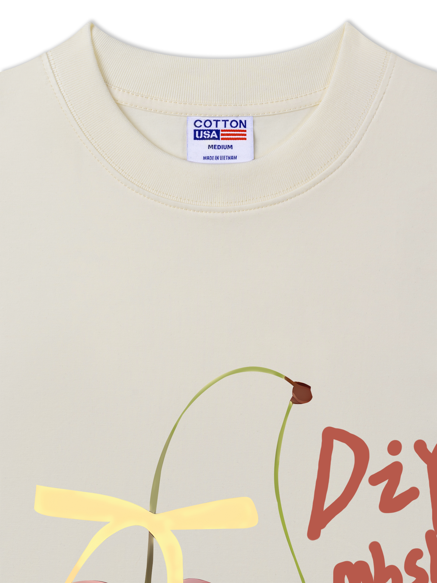 Áo Thun Relaxed Fit Cherry Yellow Bow